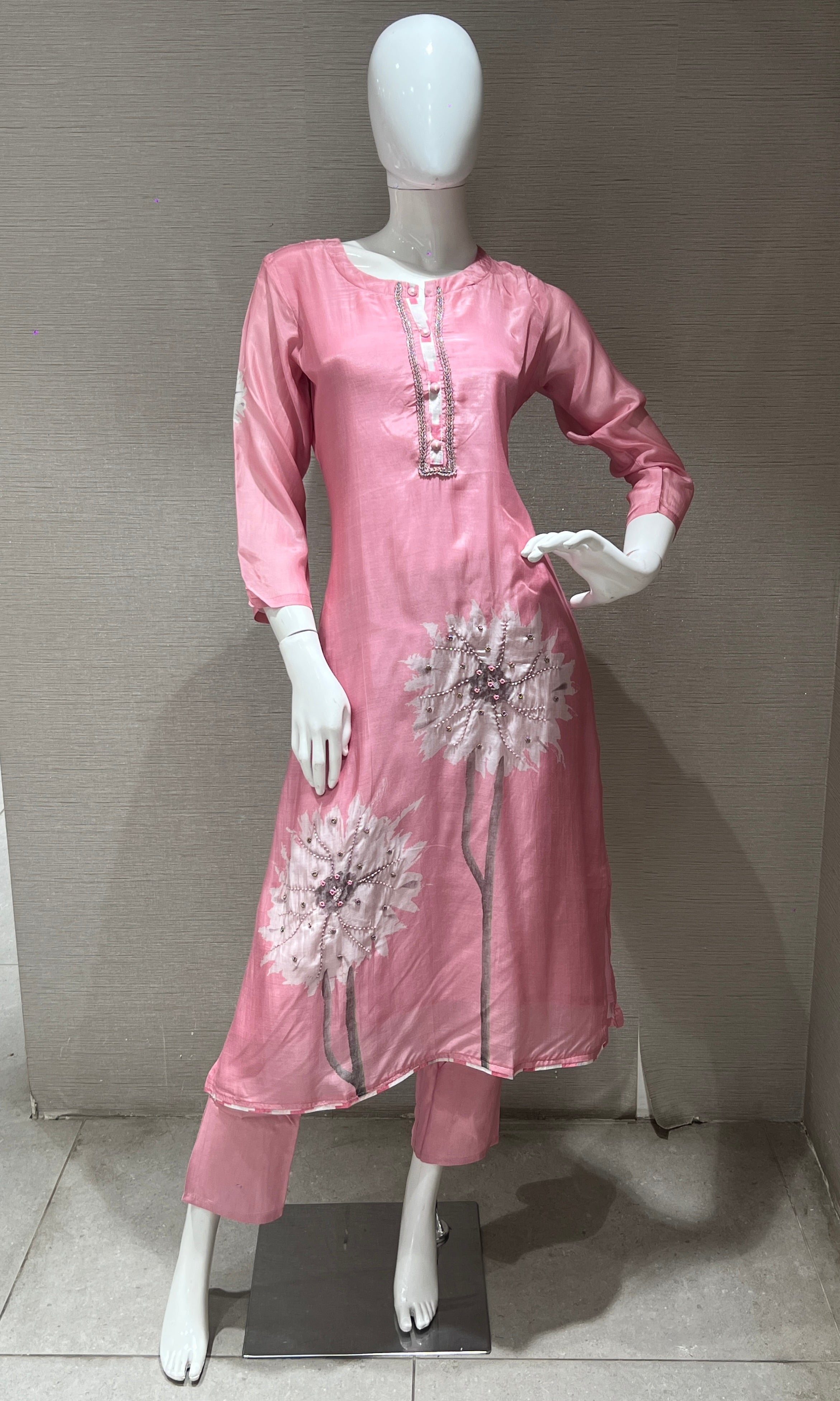 Baby pink kurta set