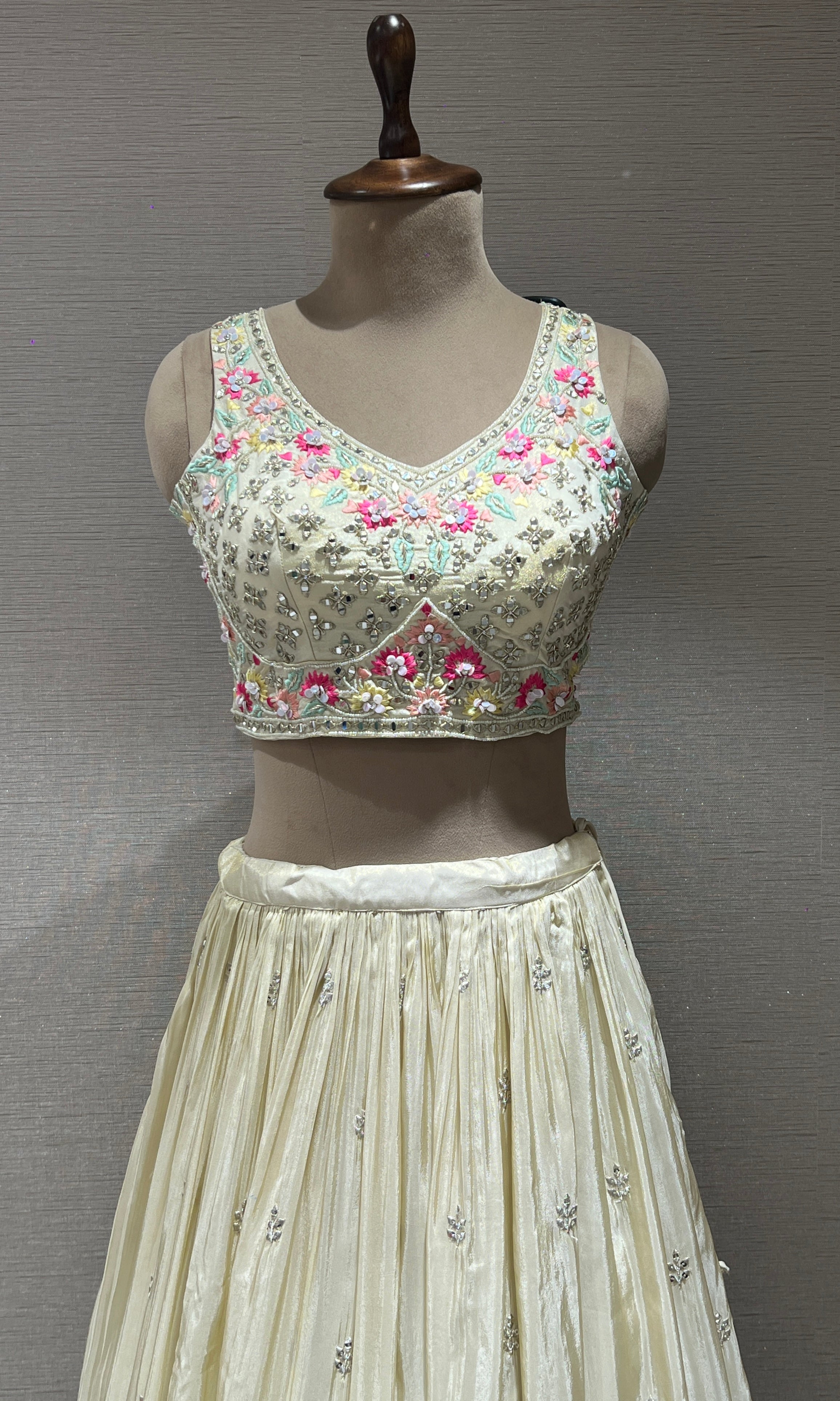 Cream Lehenga