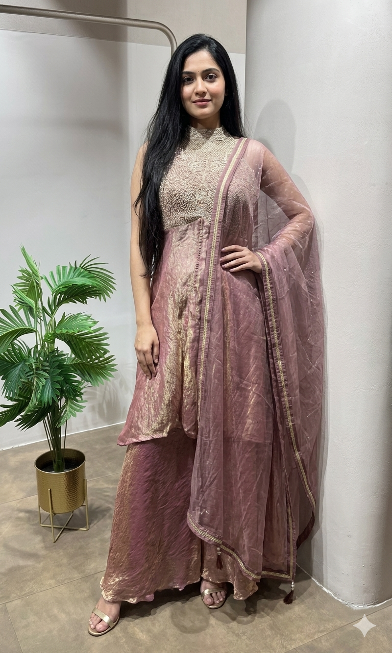 Moee Anarkali Embroidery palazzo set