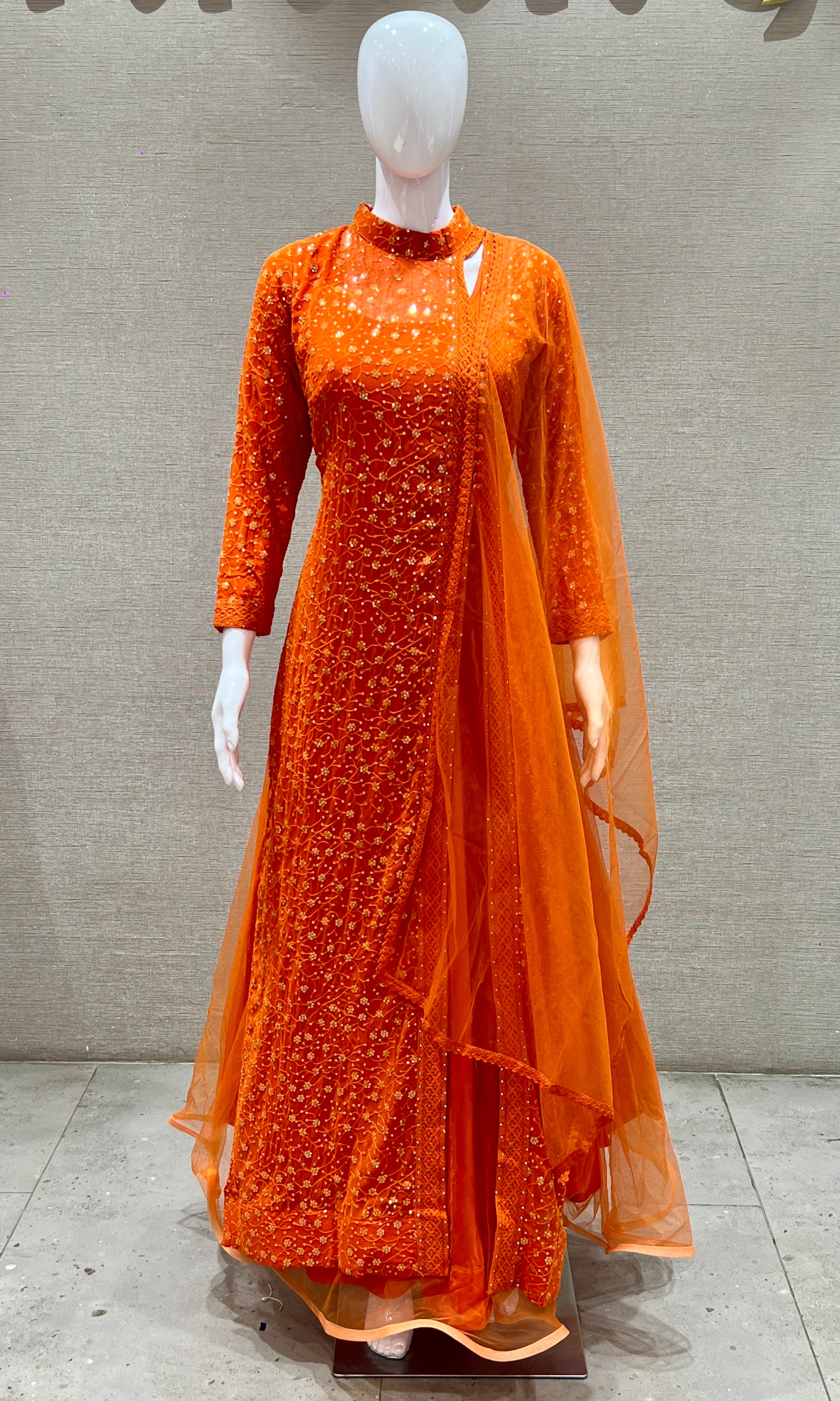 Orange long dress