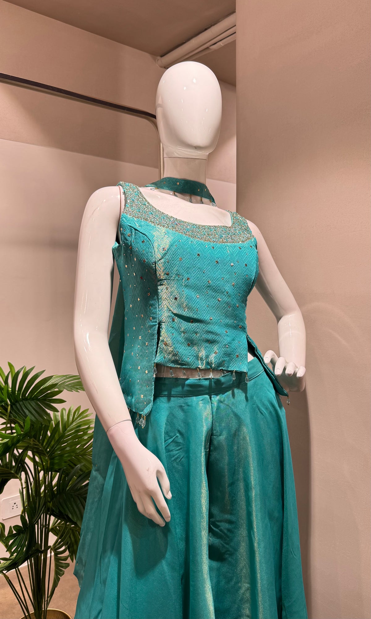 Blue PALAZZO Set with ELEGANT Top