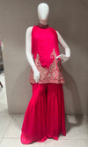 Rani pink SHARARA WITH HALTER NECK TOP