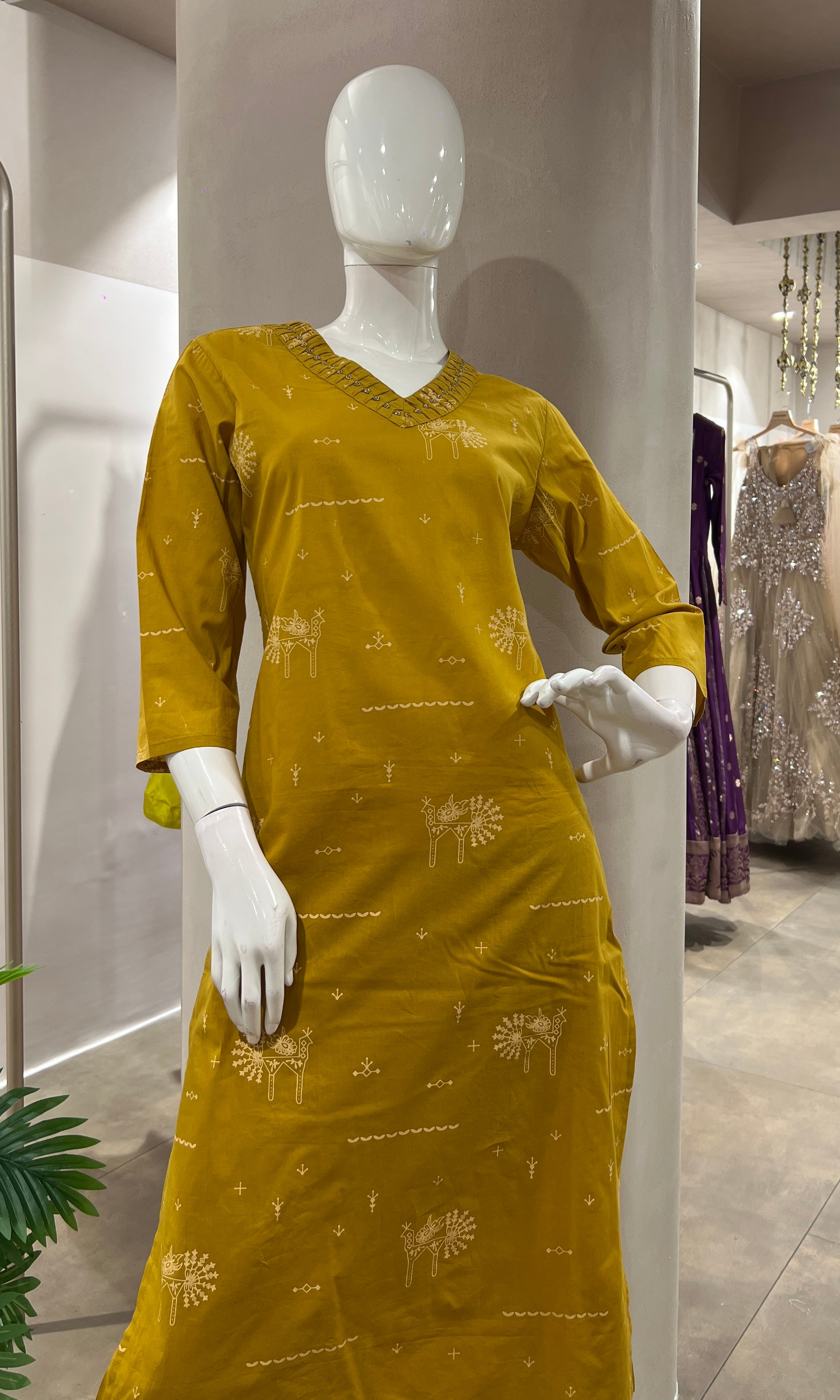 YELLOW ETHNIC KURTA SET
