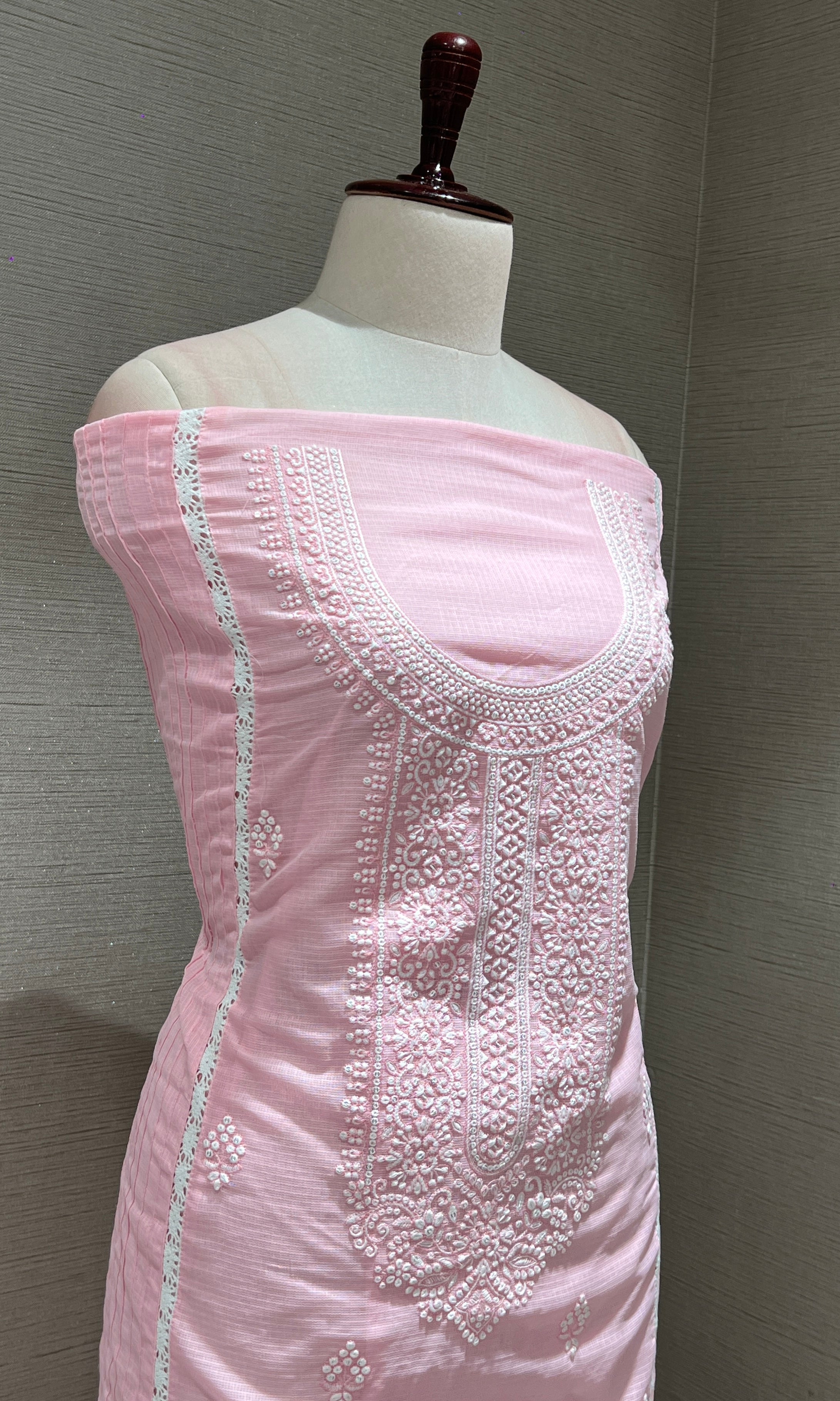 Baby pink dress material