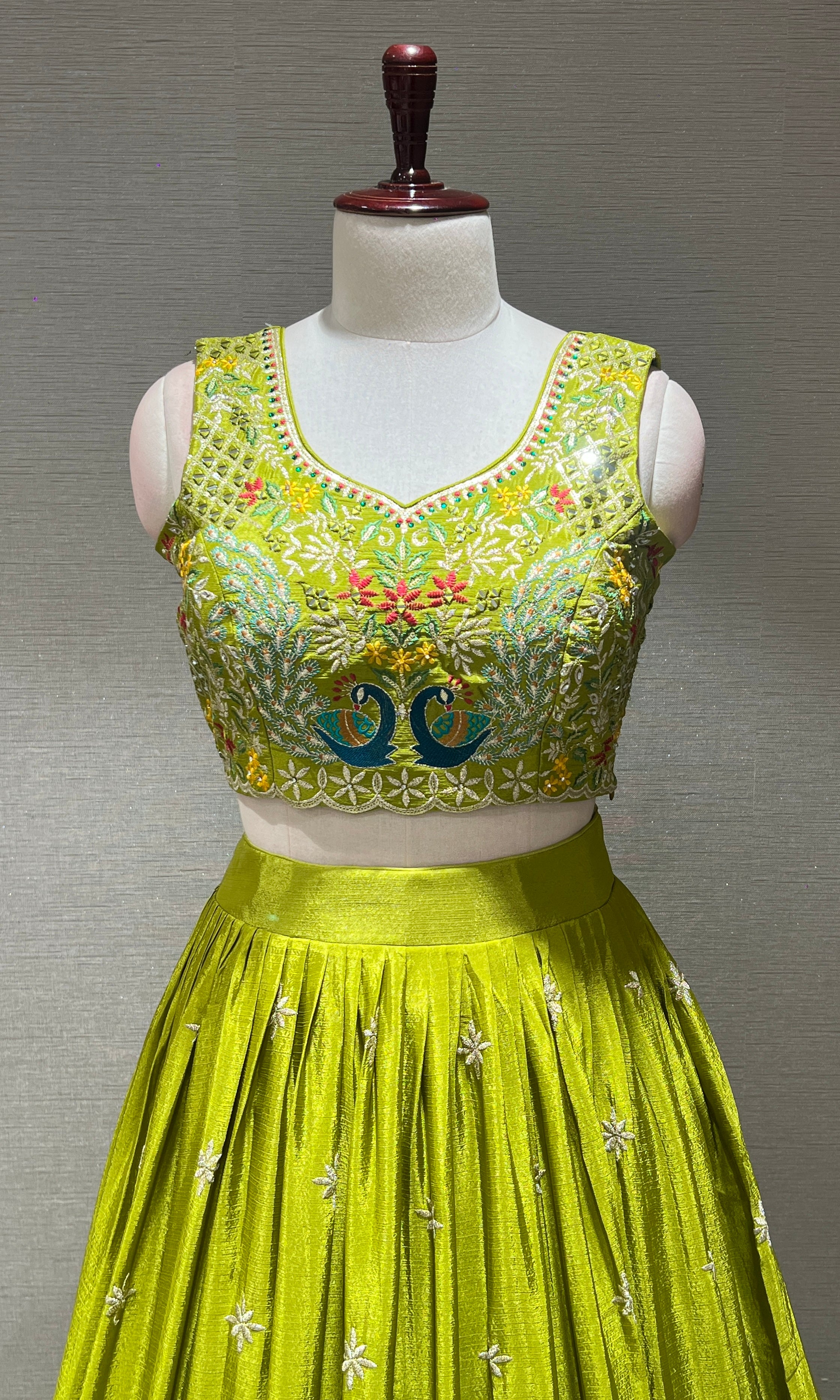Green Lehenga WITH PEACOCK DESIGN