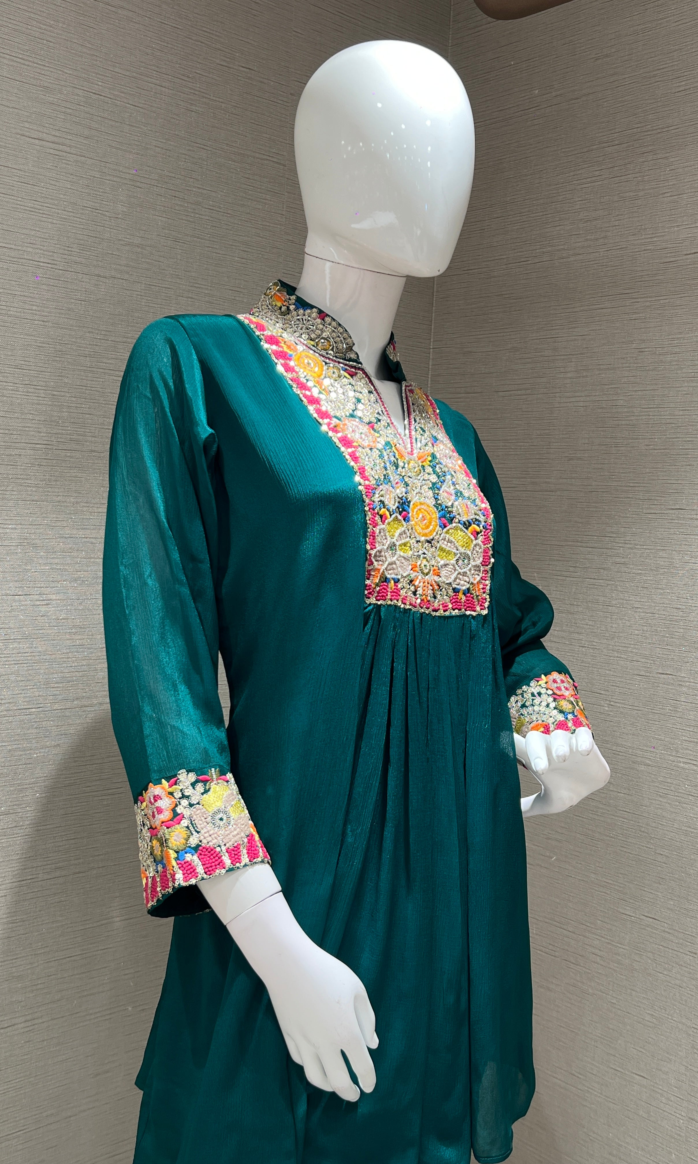 GREEN FLORAL CORD SET