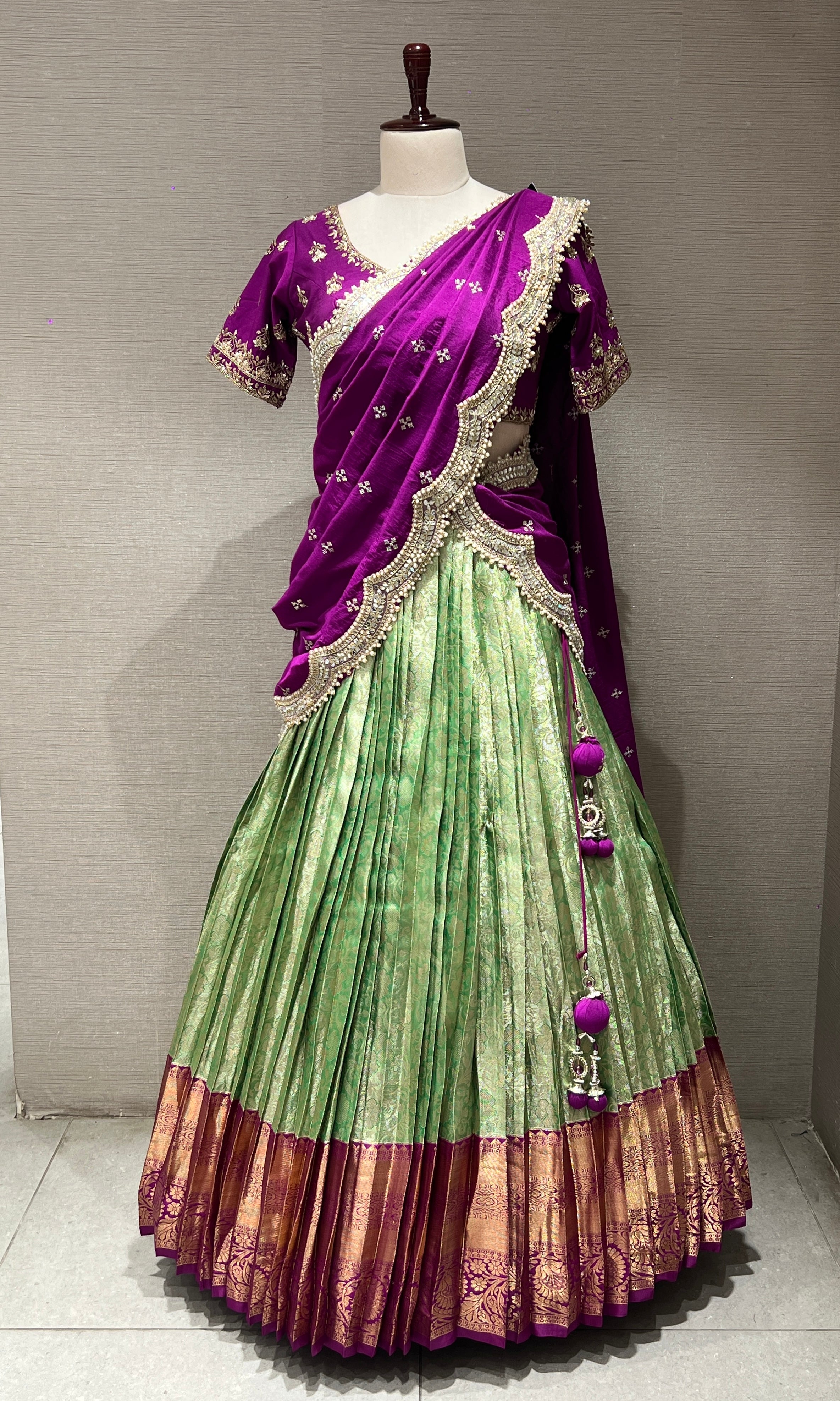Violet Pattu Lehenga