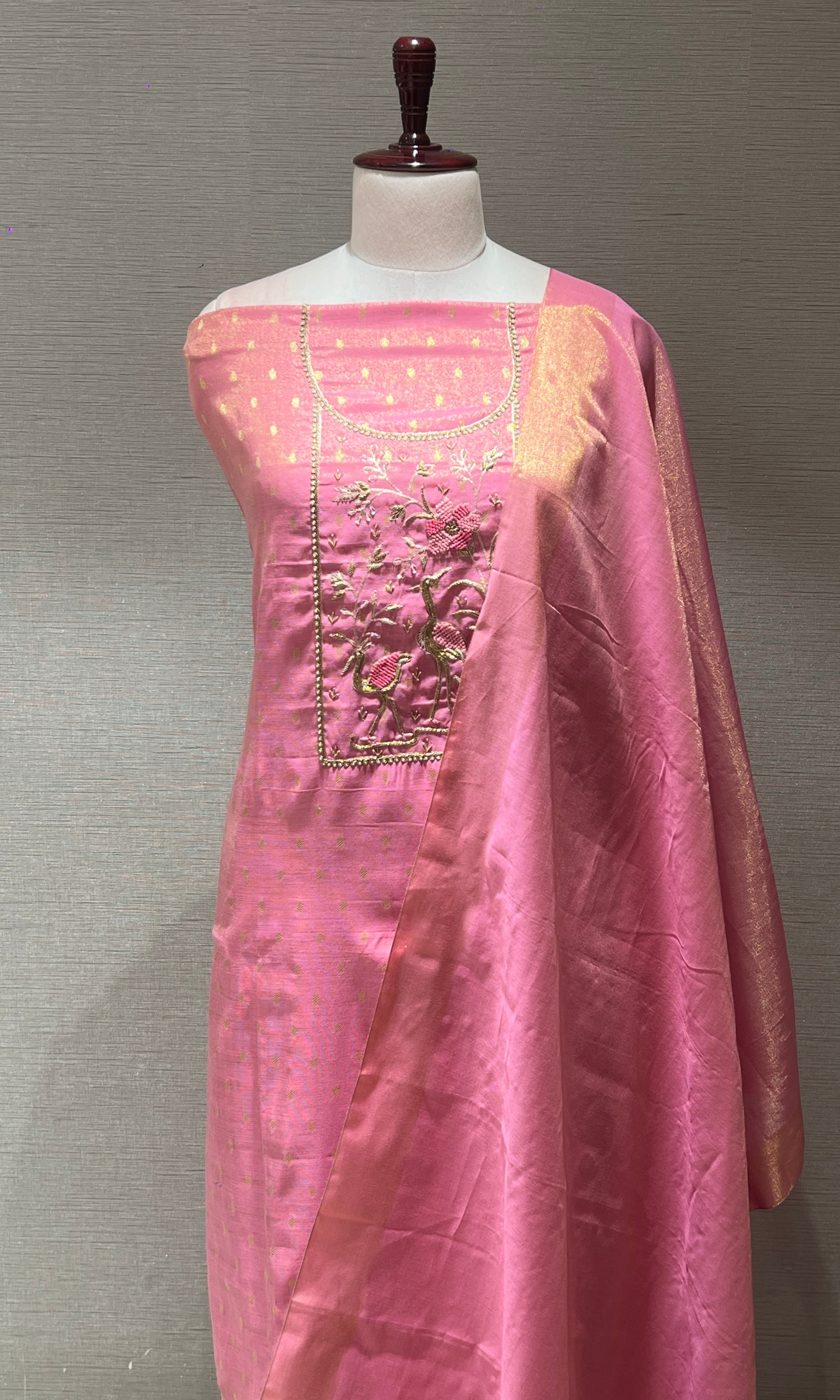 Pink dress material