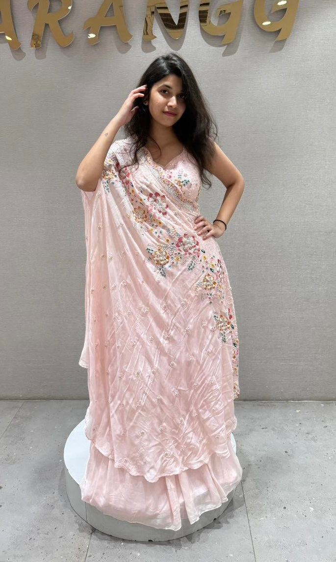 Ethereal Baby Pink Long Dress