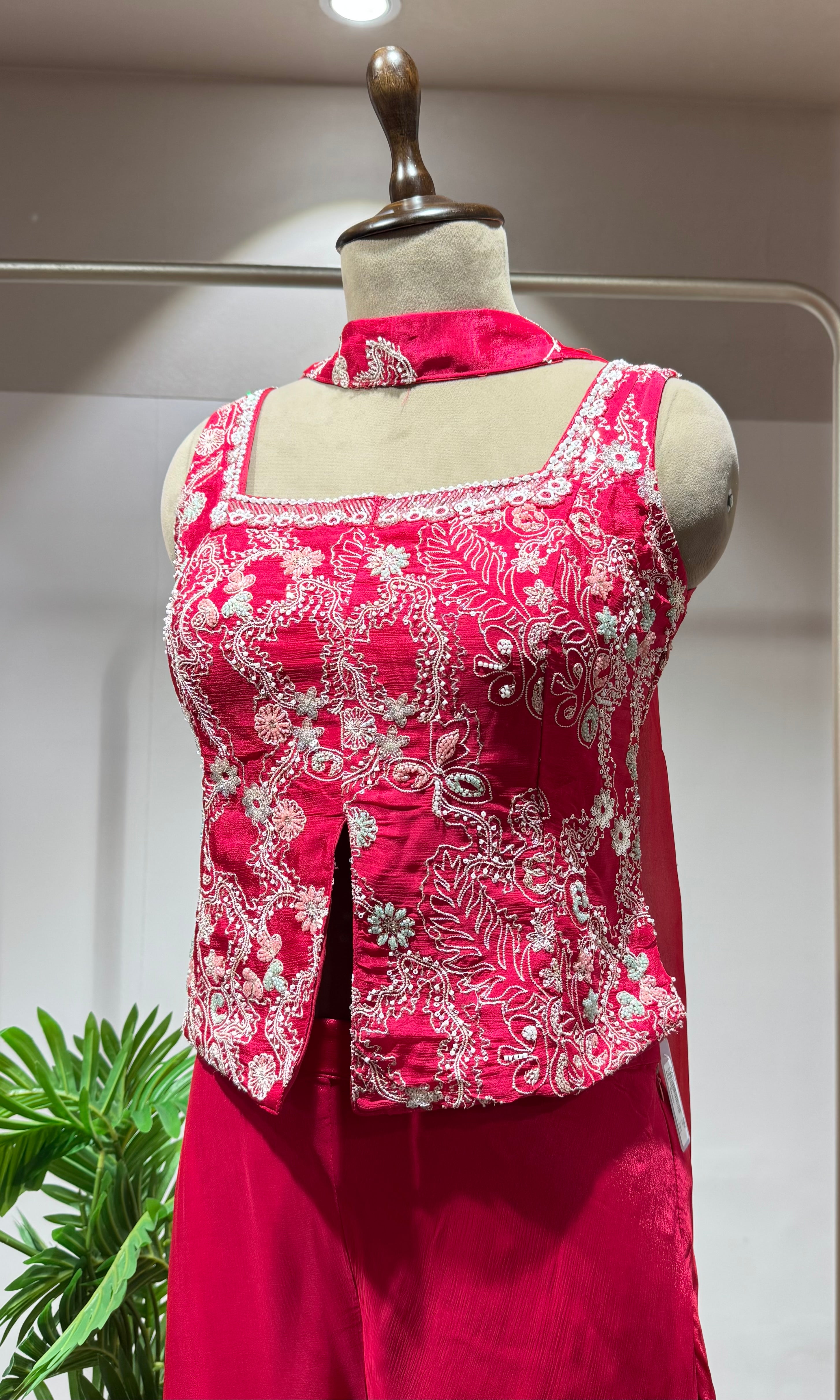 RANI PINK PALAZOO WITH EMBROIDERY