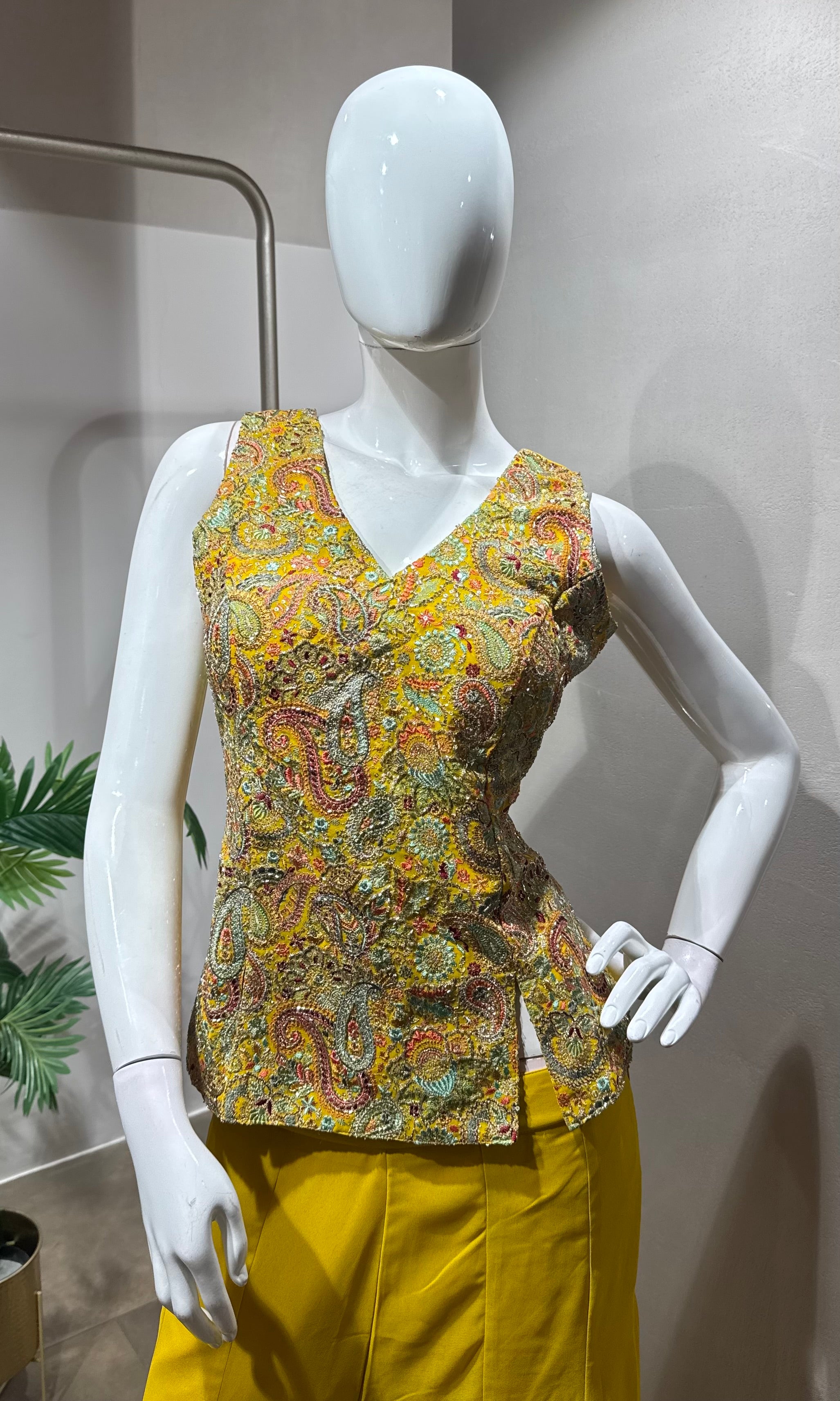 Yellow Georgette palazzo Set