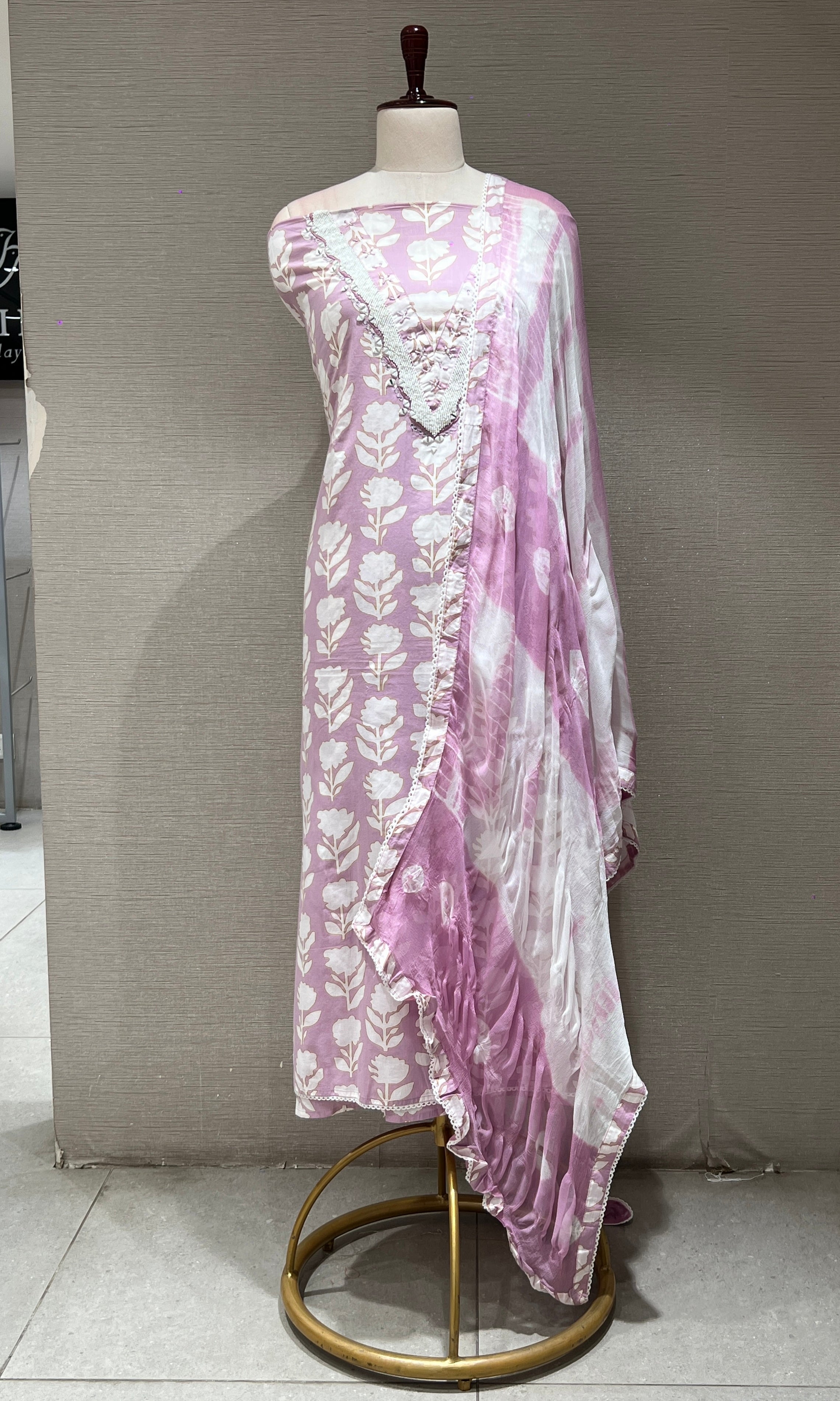 Light purple dress material