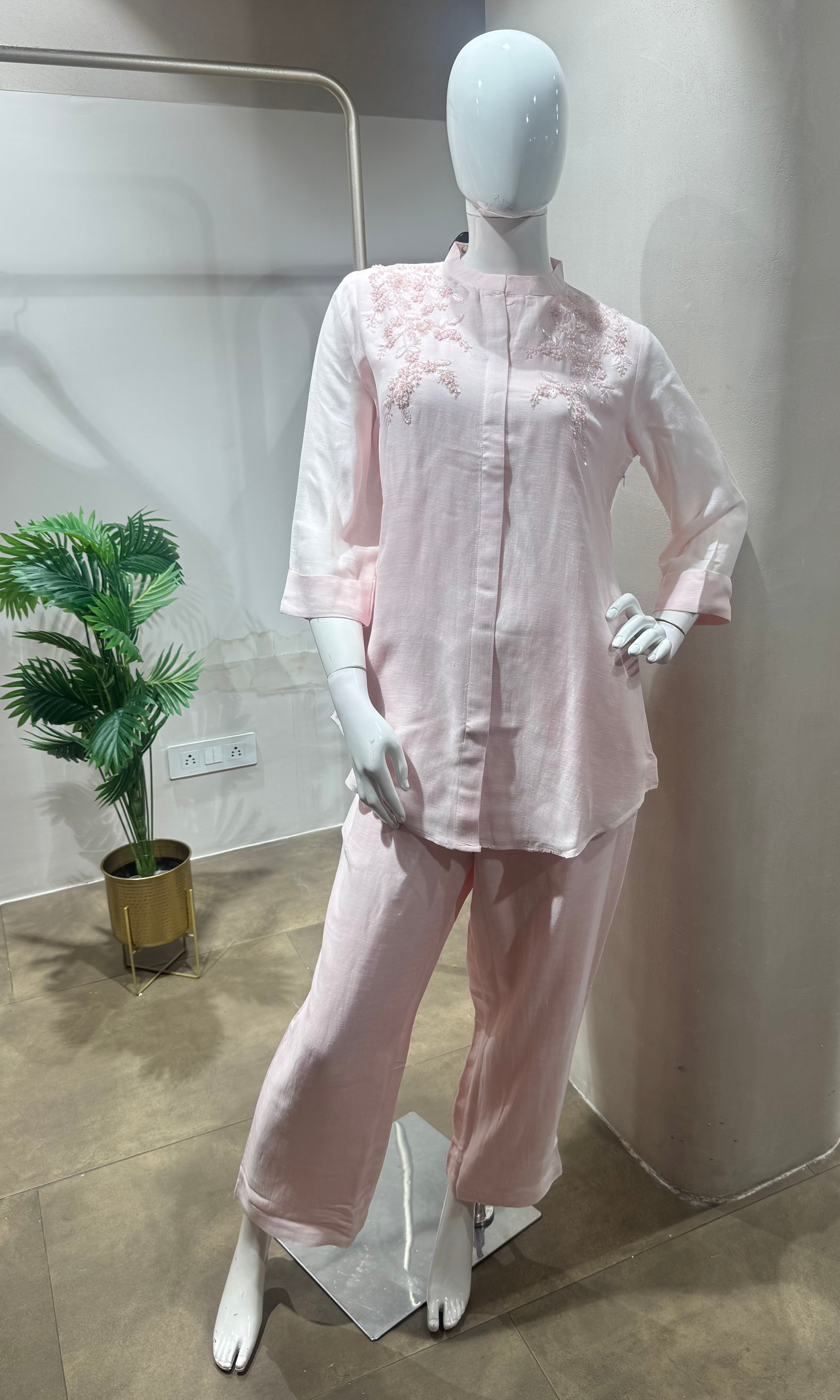 Blush Pink Embroidered Co-ord Set