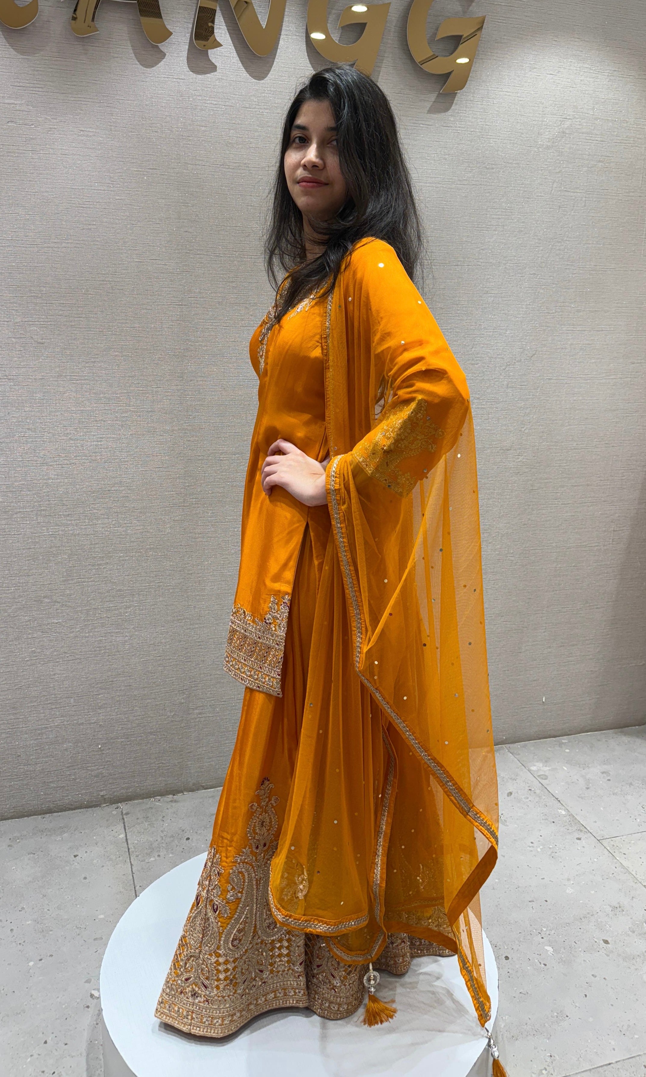 Mustard yellow Sharara