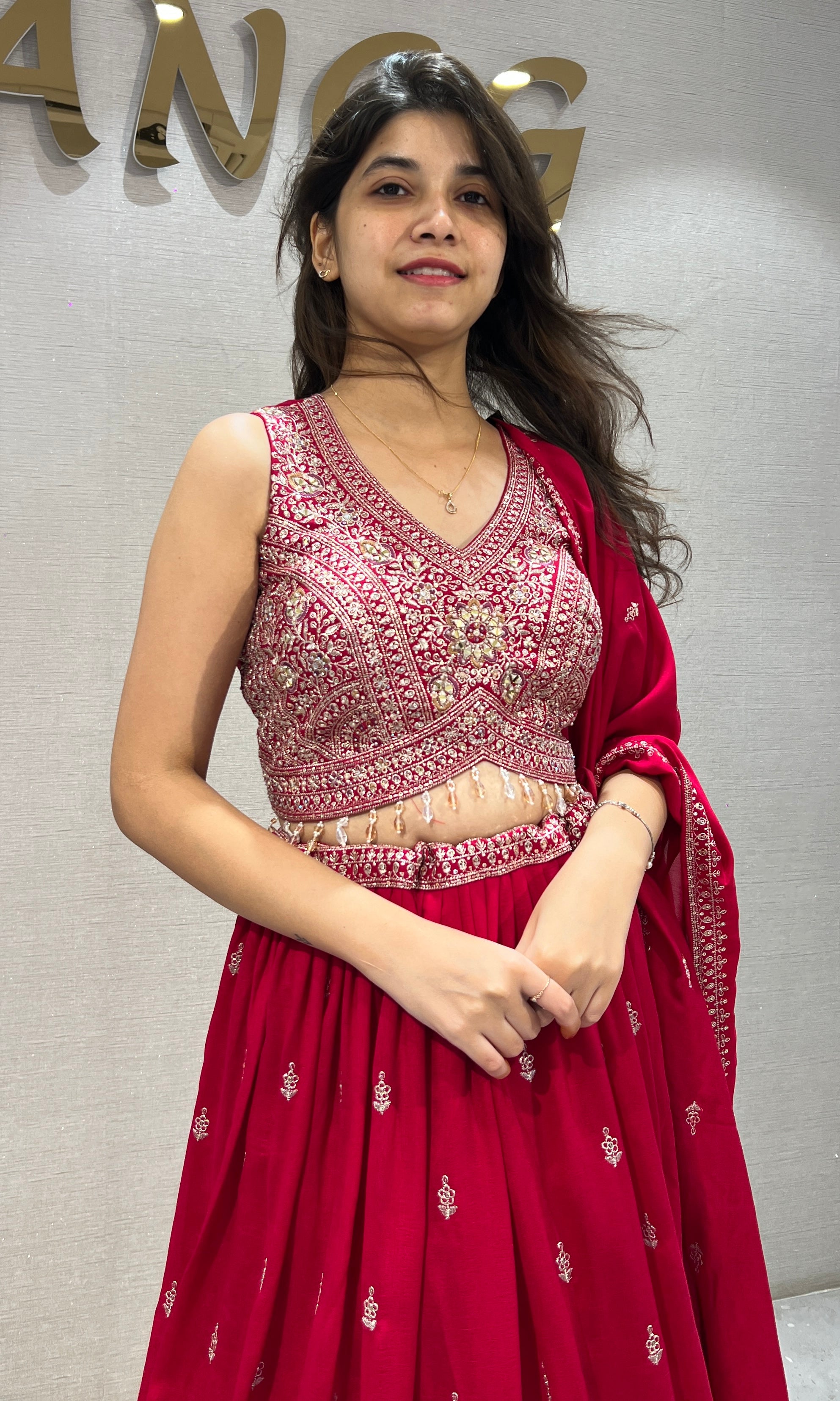 pink raw silk embroidered lehenga set