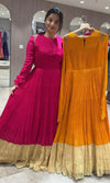ORANGE Anarkali gown with gold border