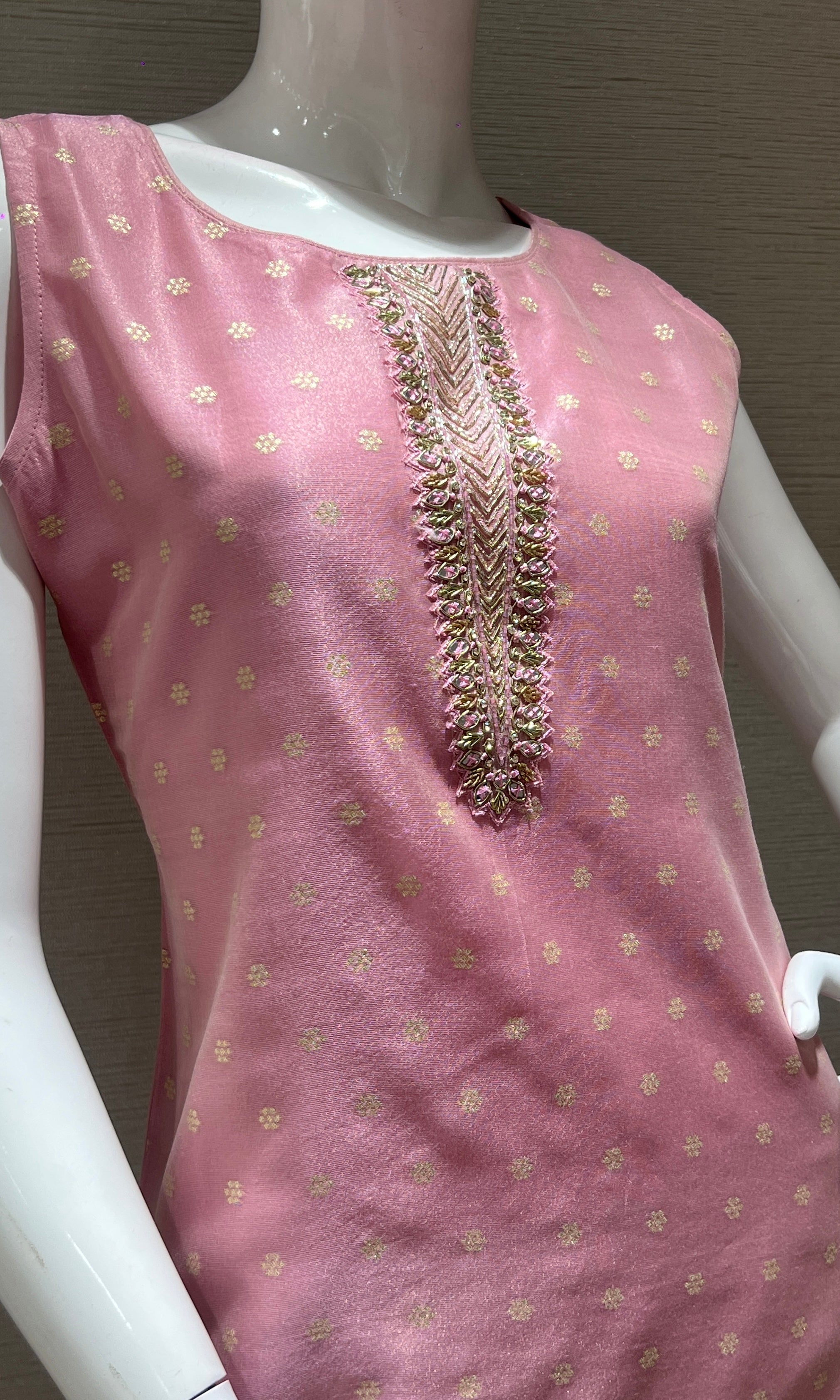 onion pink kurta set with floral printed dupatta