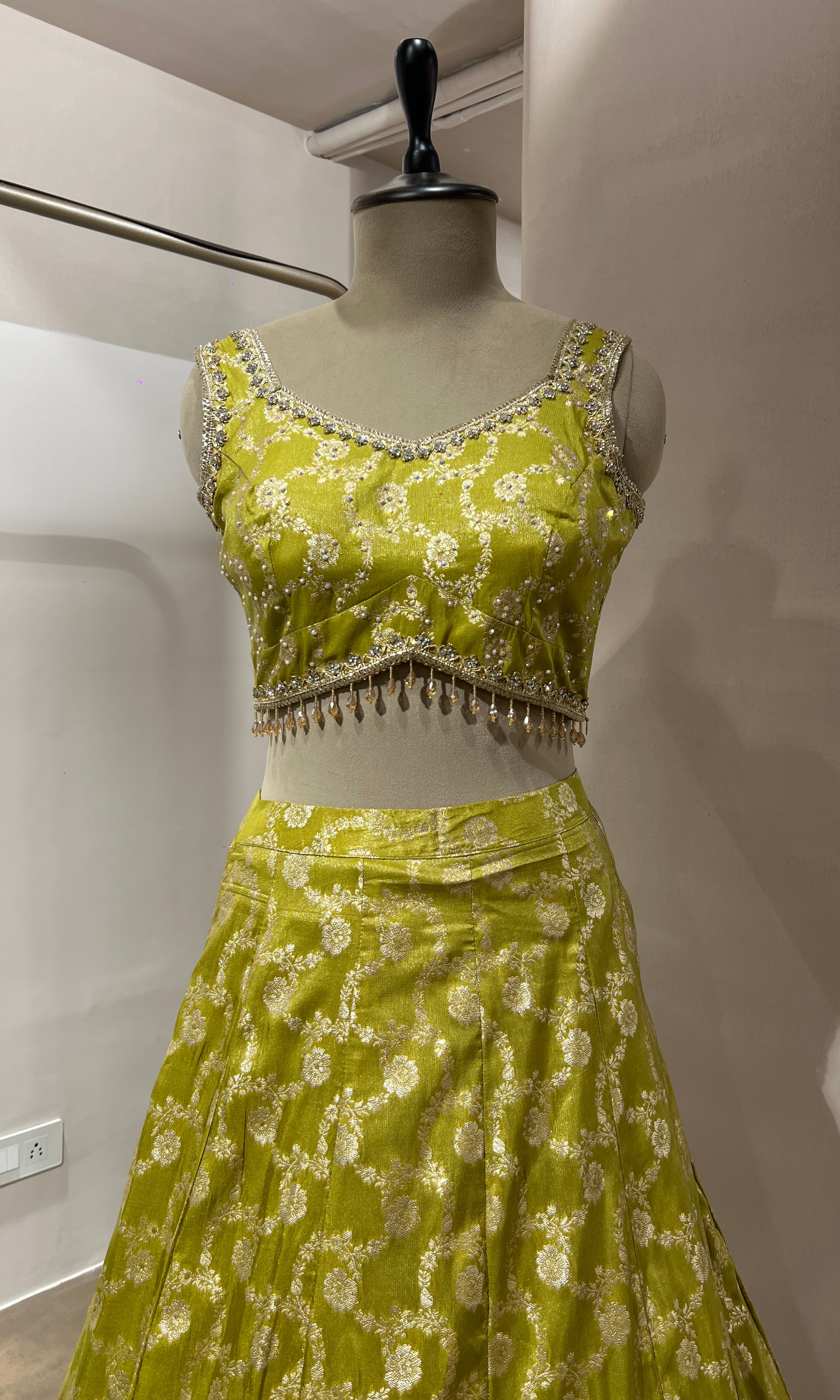 GREEN EMBROIDERED LEHENGA