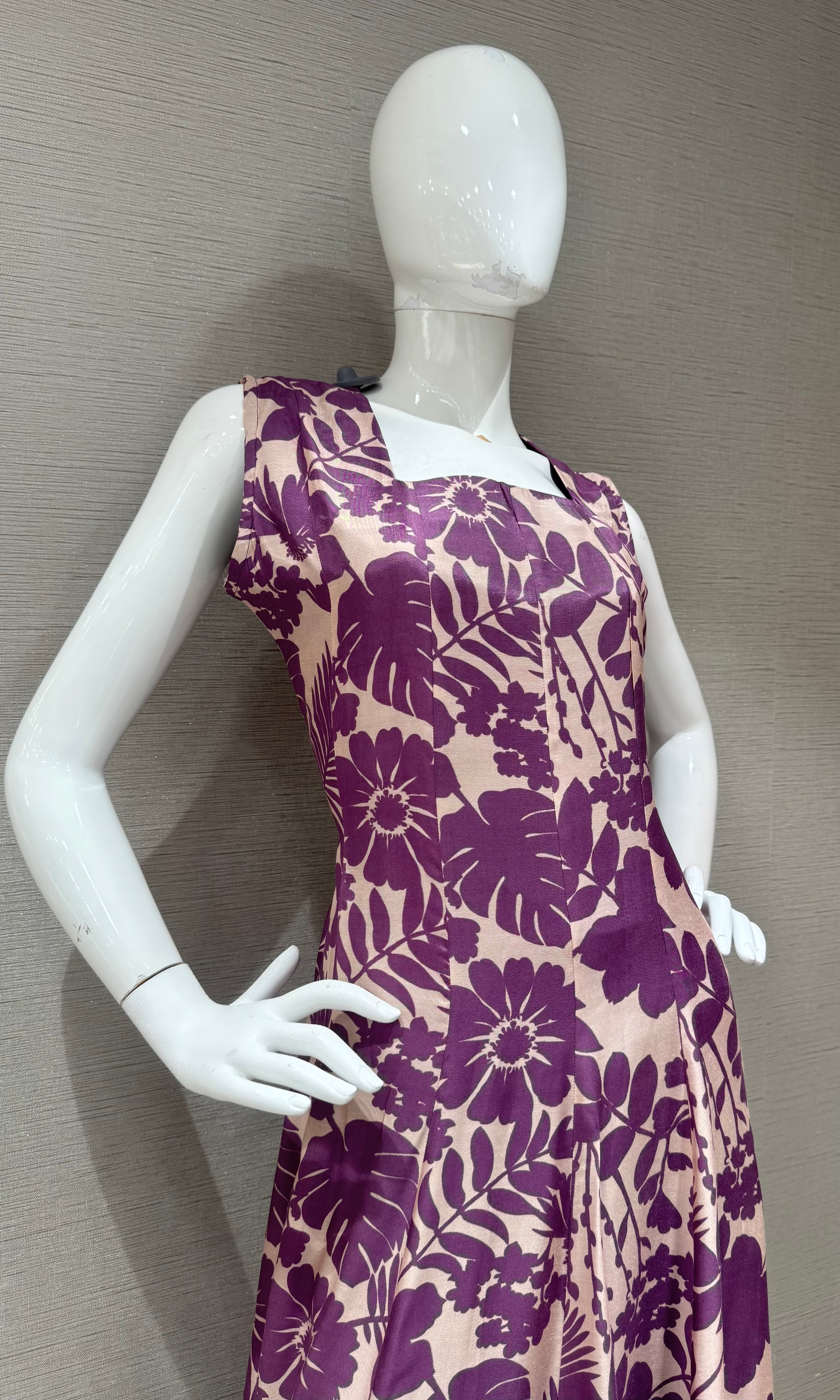 Purple Floral Print Flower frock