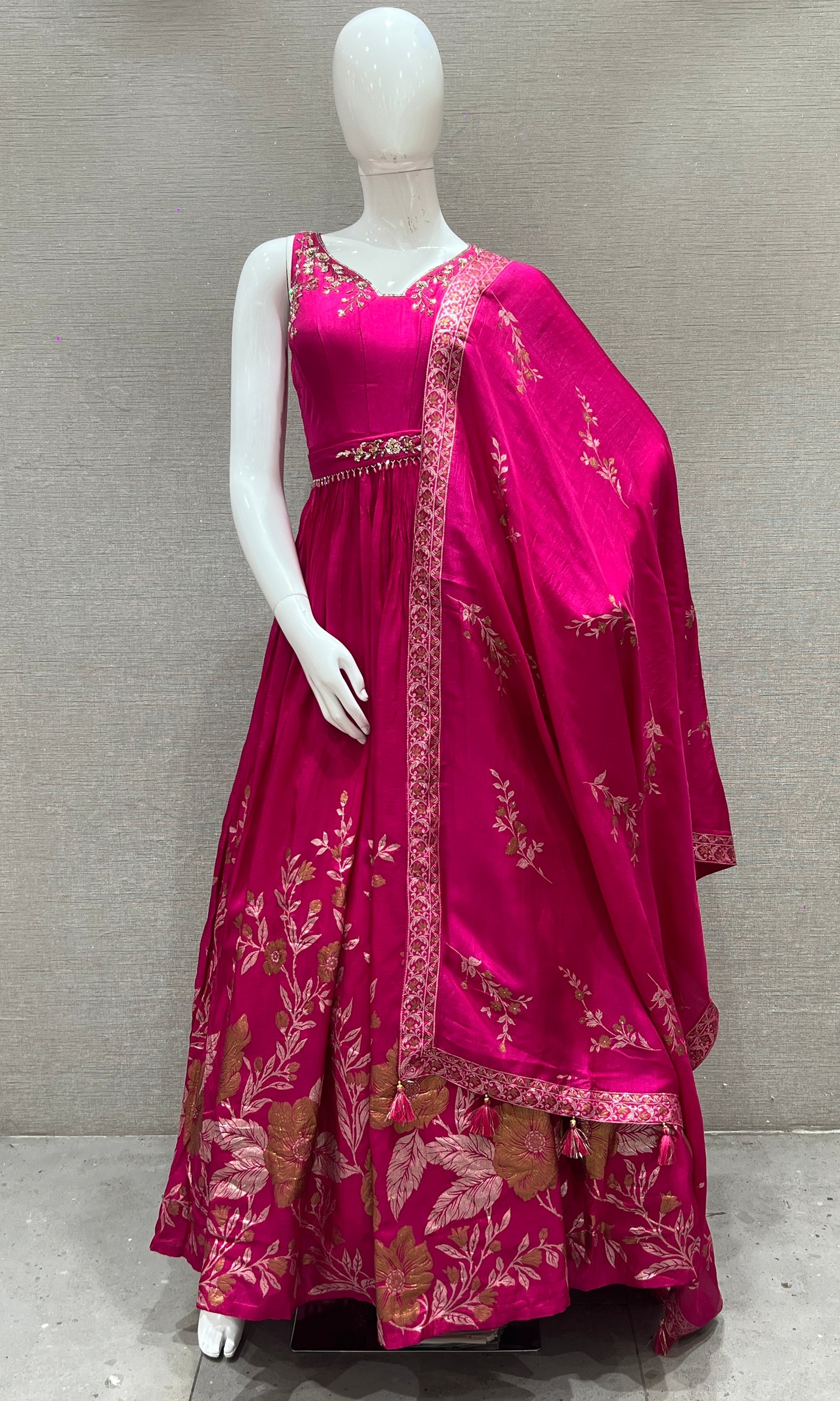 🌺Pink Anarkali long frock🌺