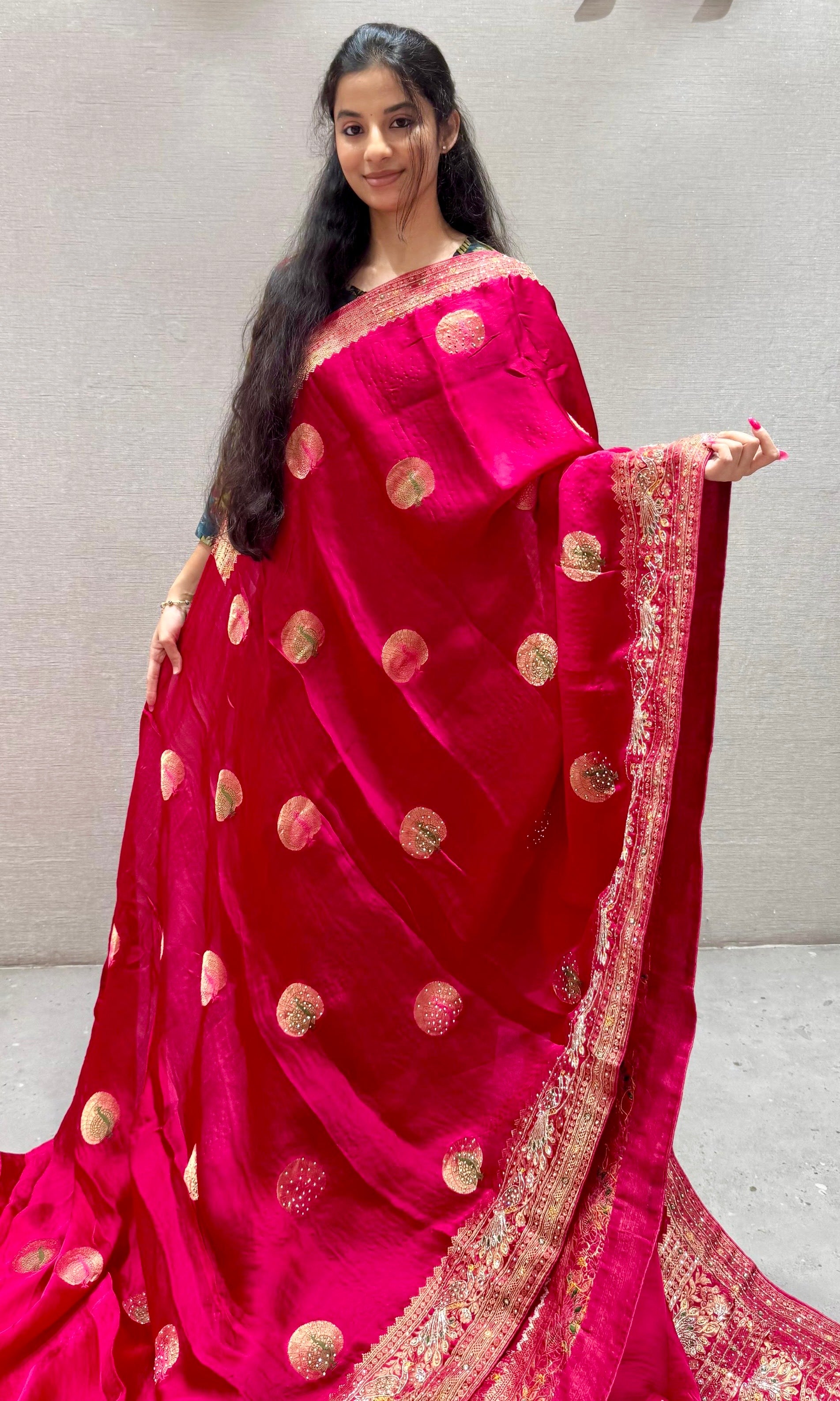 Pink saree