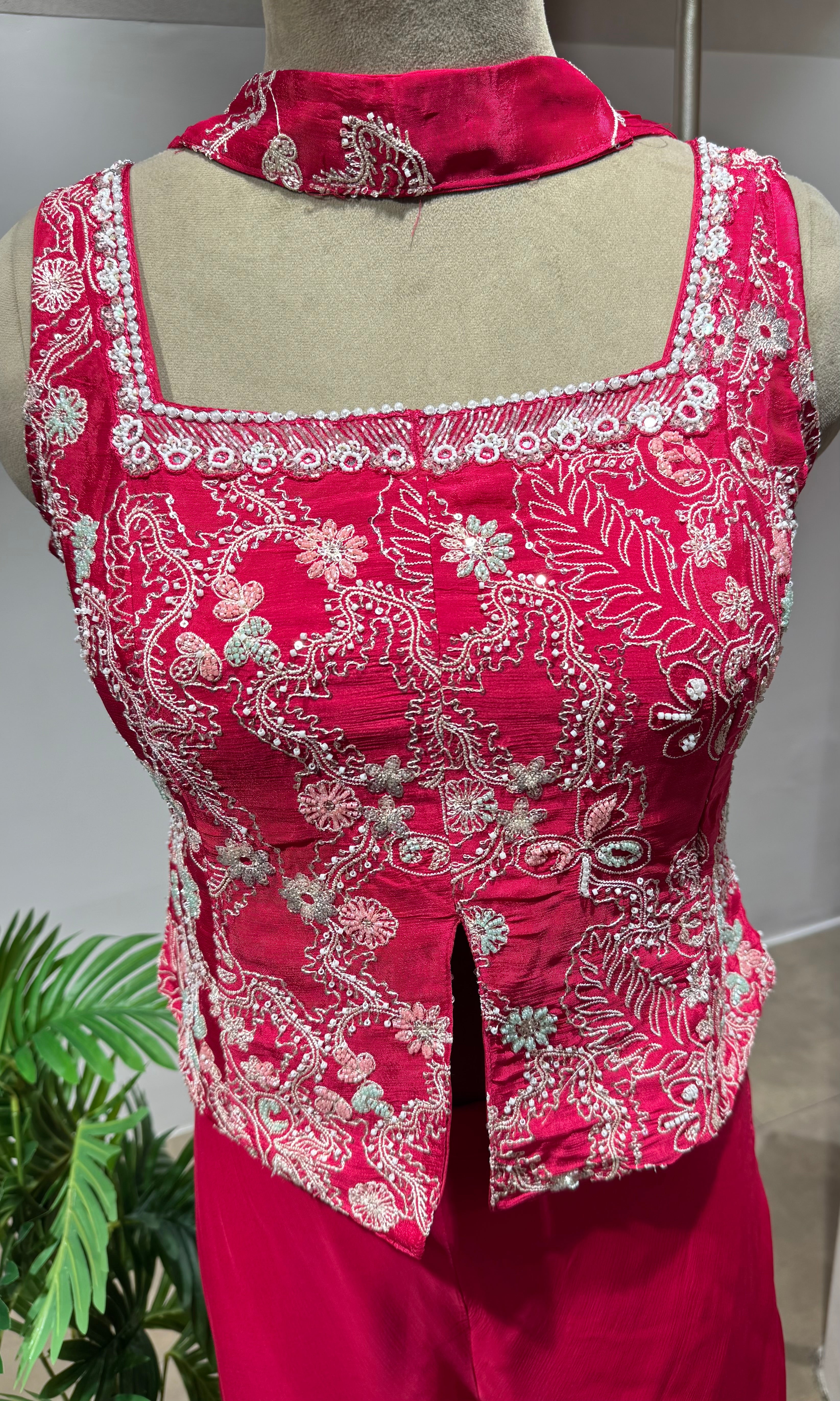 RANI PINK PALAZOO WITH EMBROIDERY