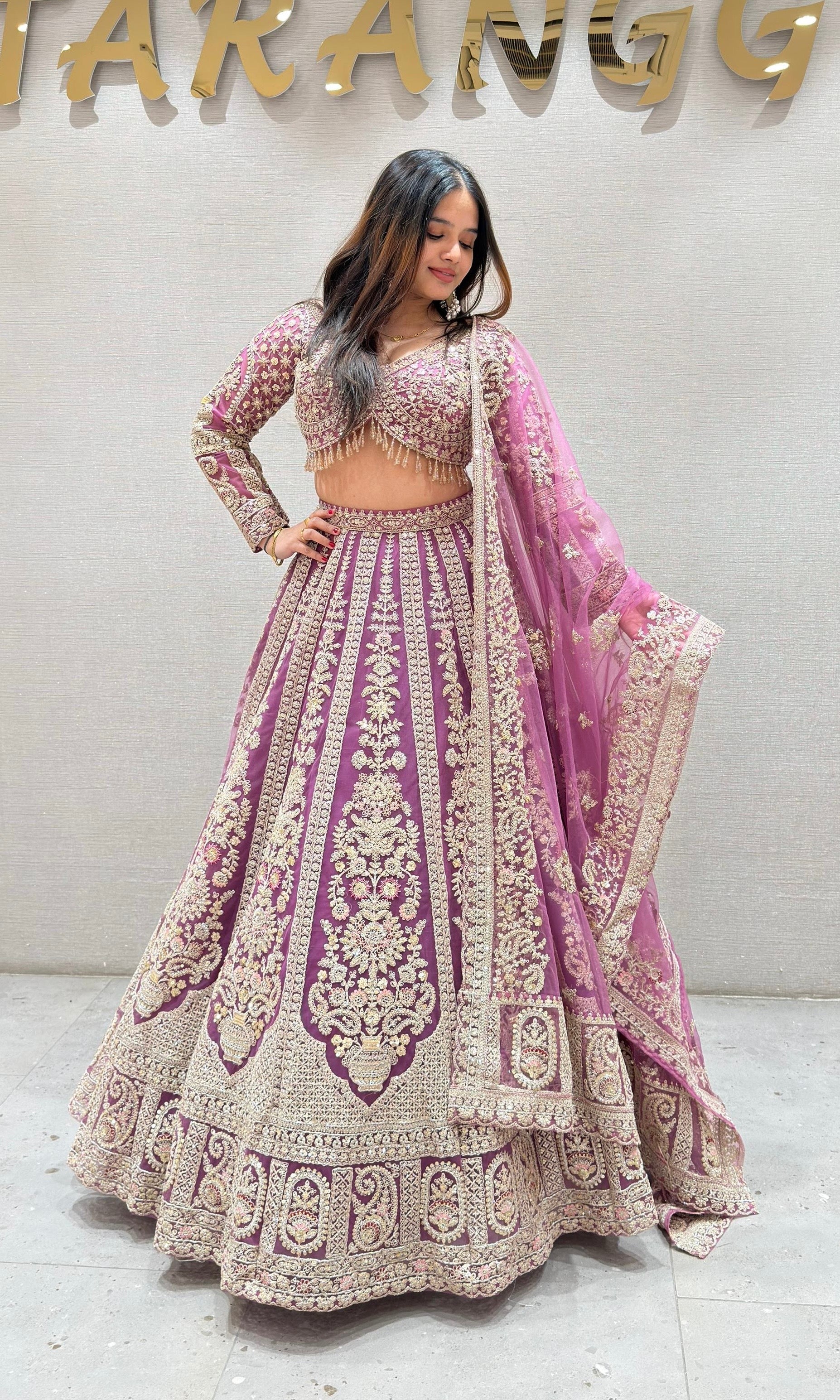 Light purple INTRICATE EMBROIDERED LEHENGA