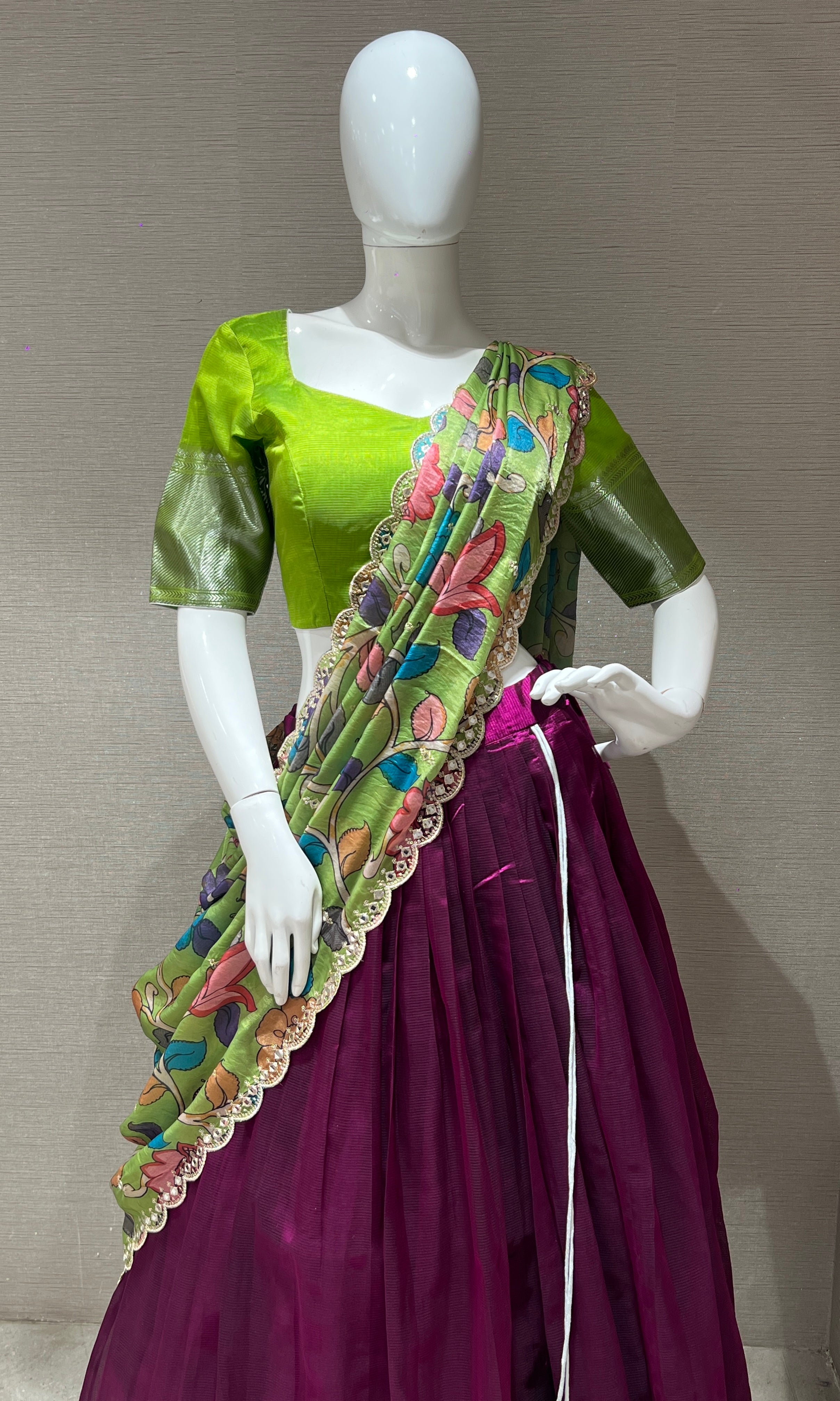 Wine Lehenga