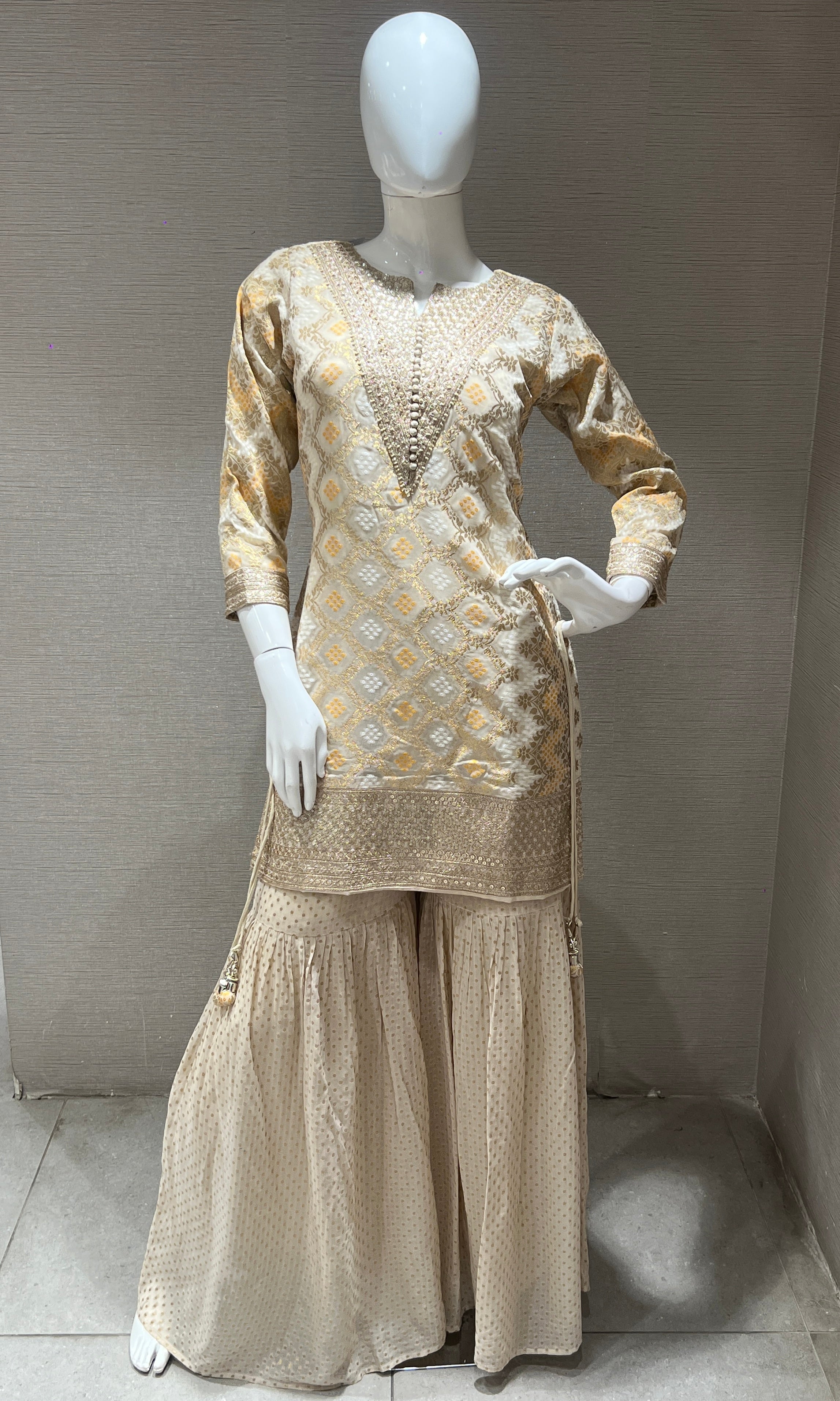 Cream Gharara