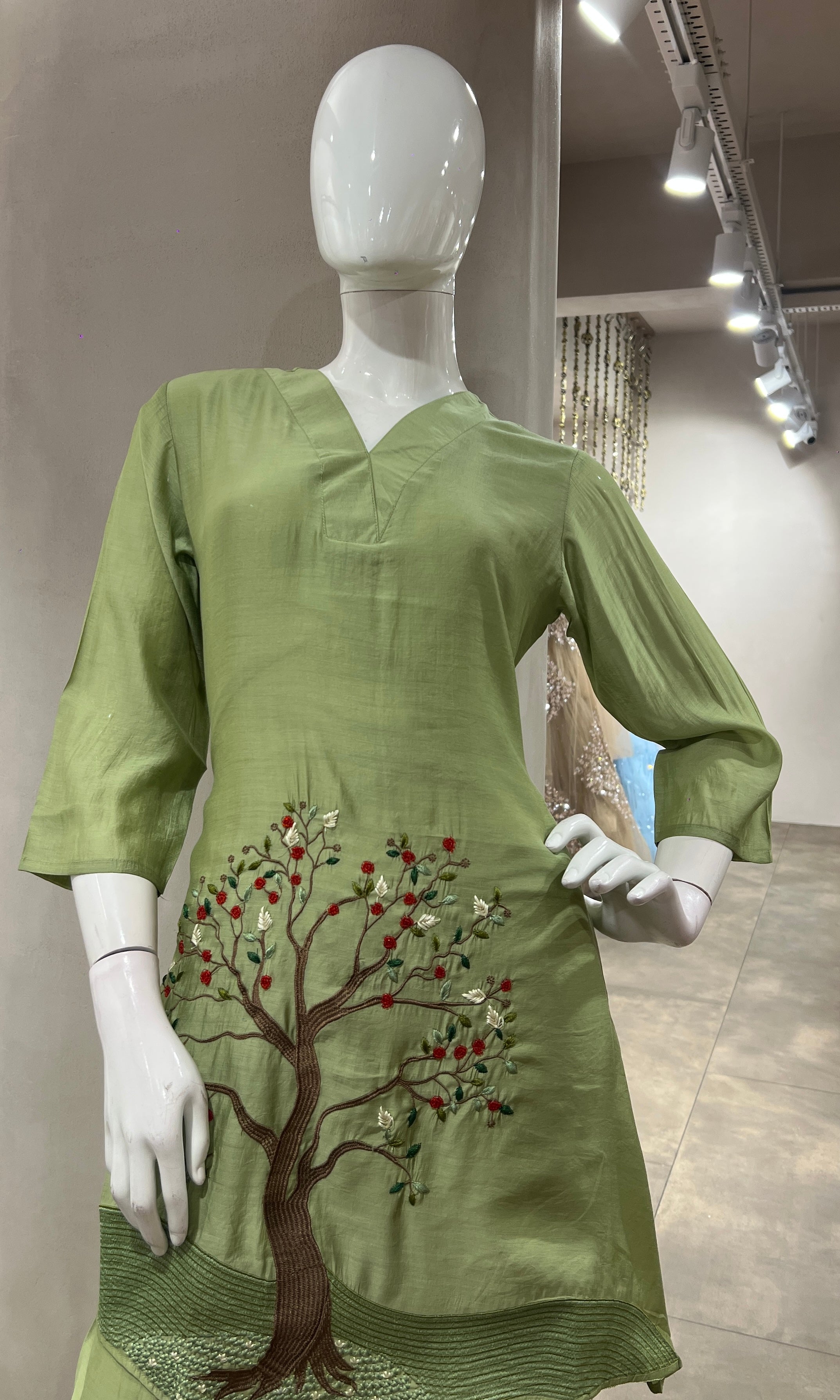 GREEN ETHNIC CORD SET