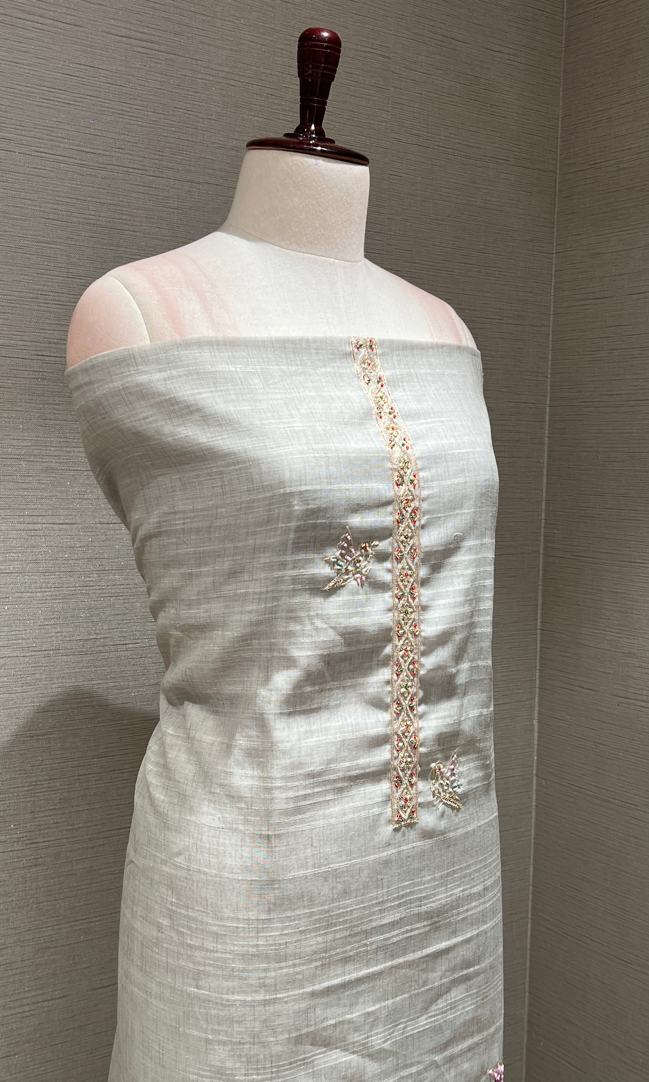 Pista green dress material