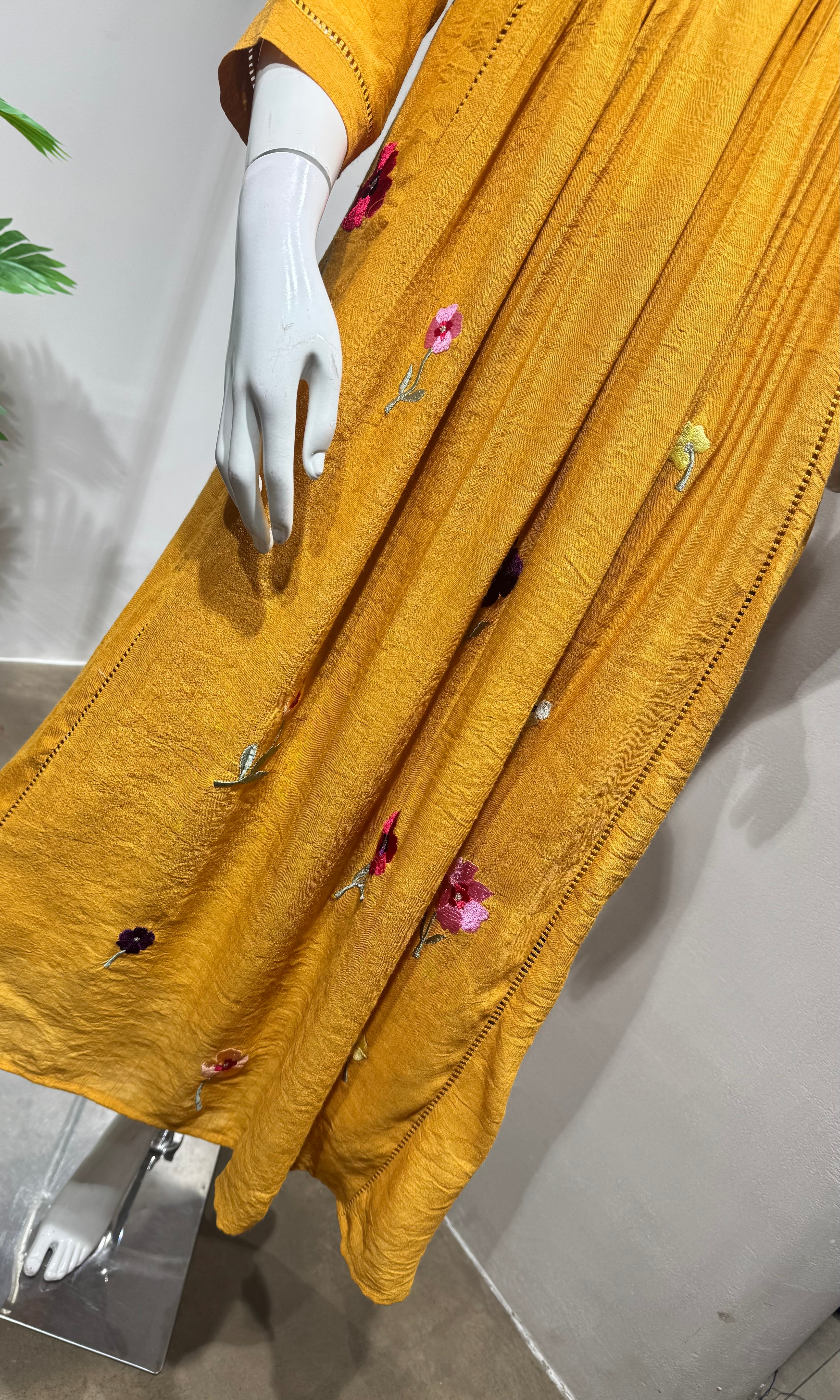 Yellow Embroidered Ethnic KURTA