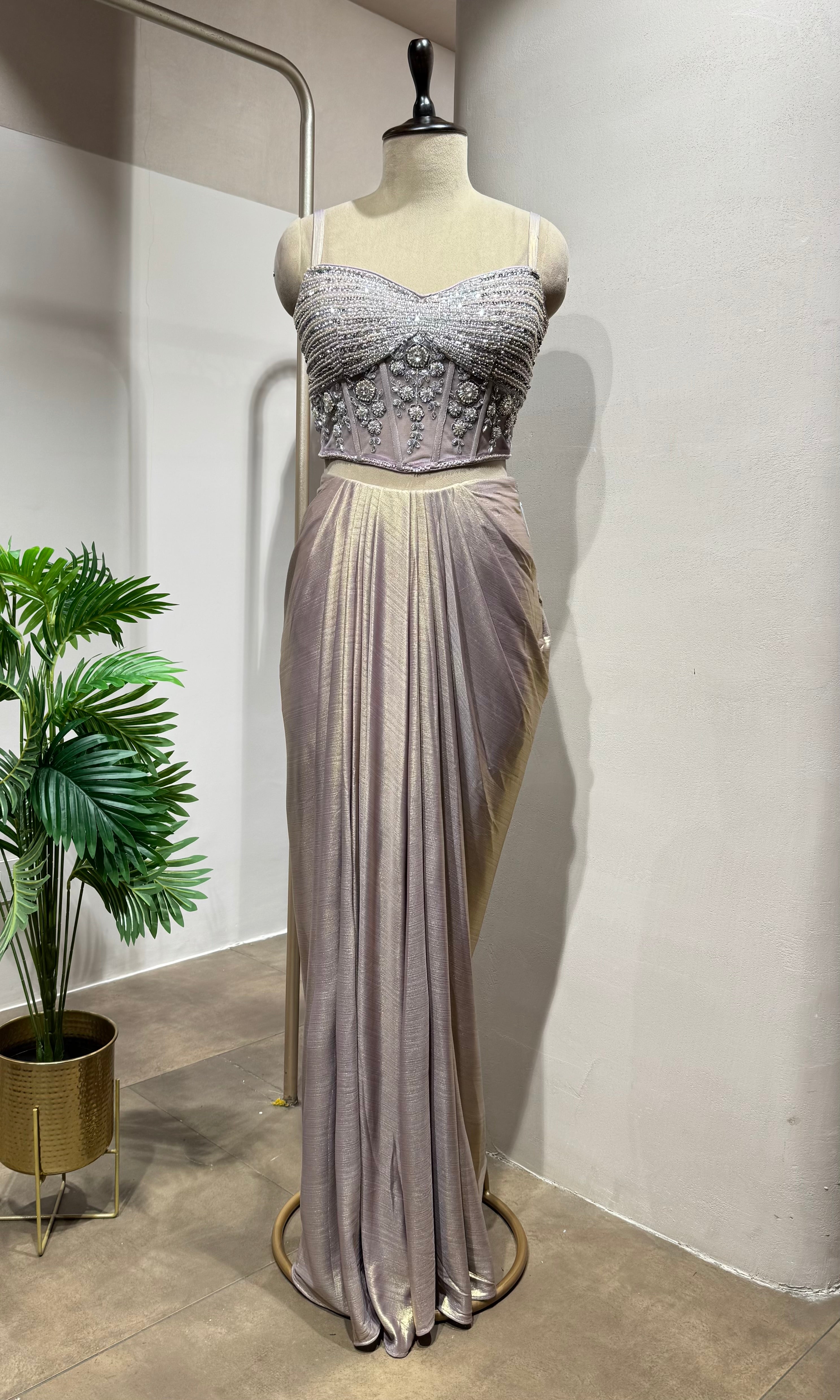Lavender Luxe Indo-Western Cape Set