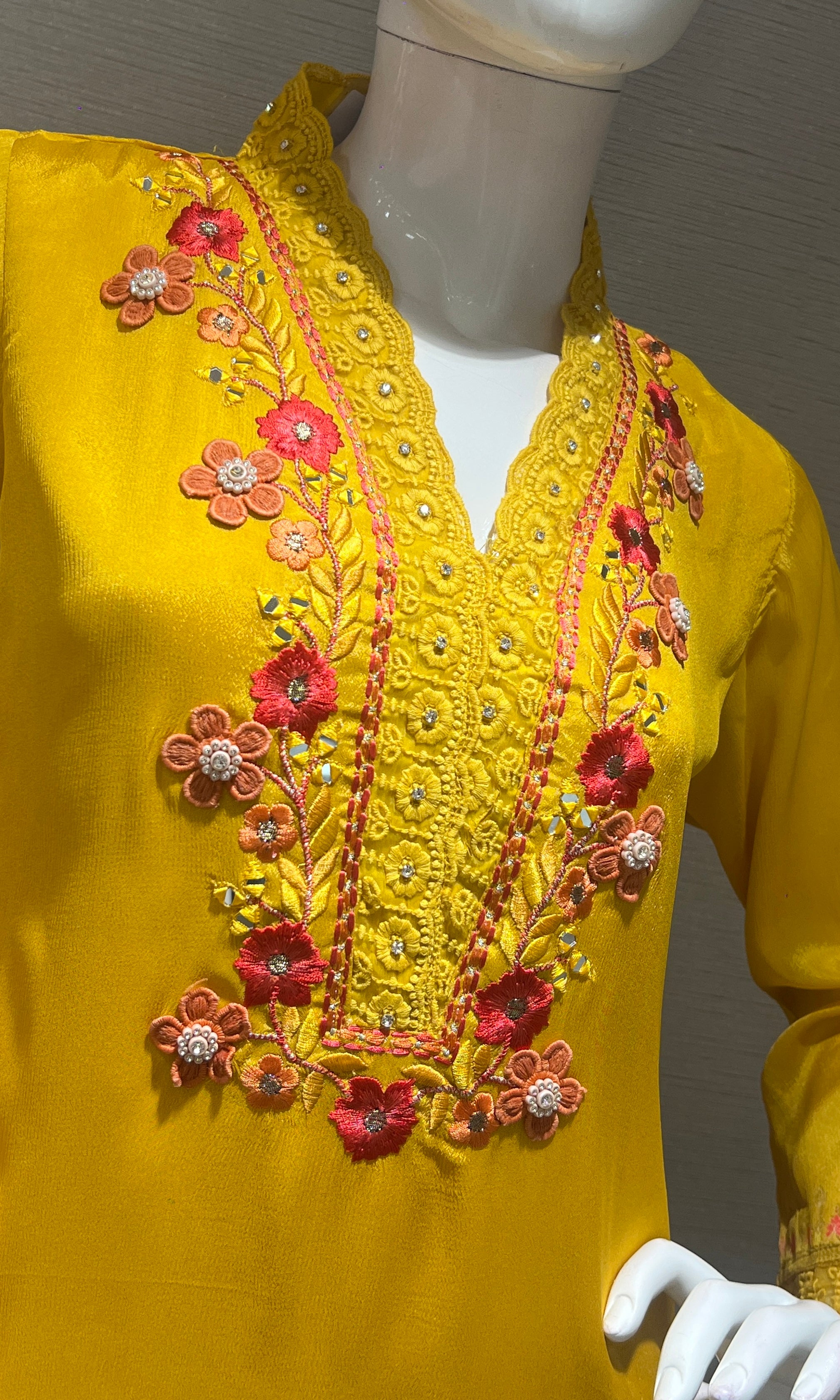 Yellow Floral cord set