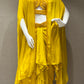 💐Yellow 3 piece Indo western long dress, coat crop top skirt💐