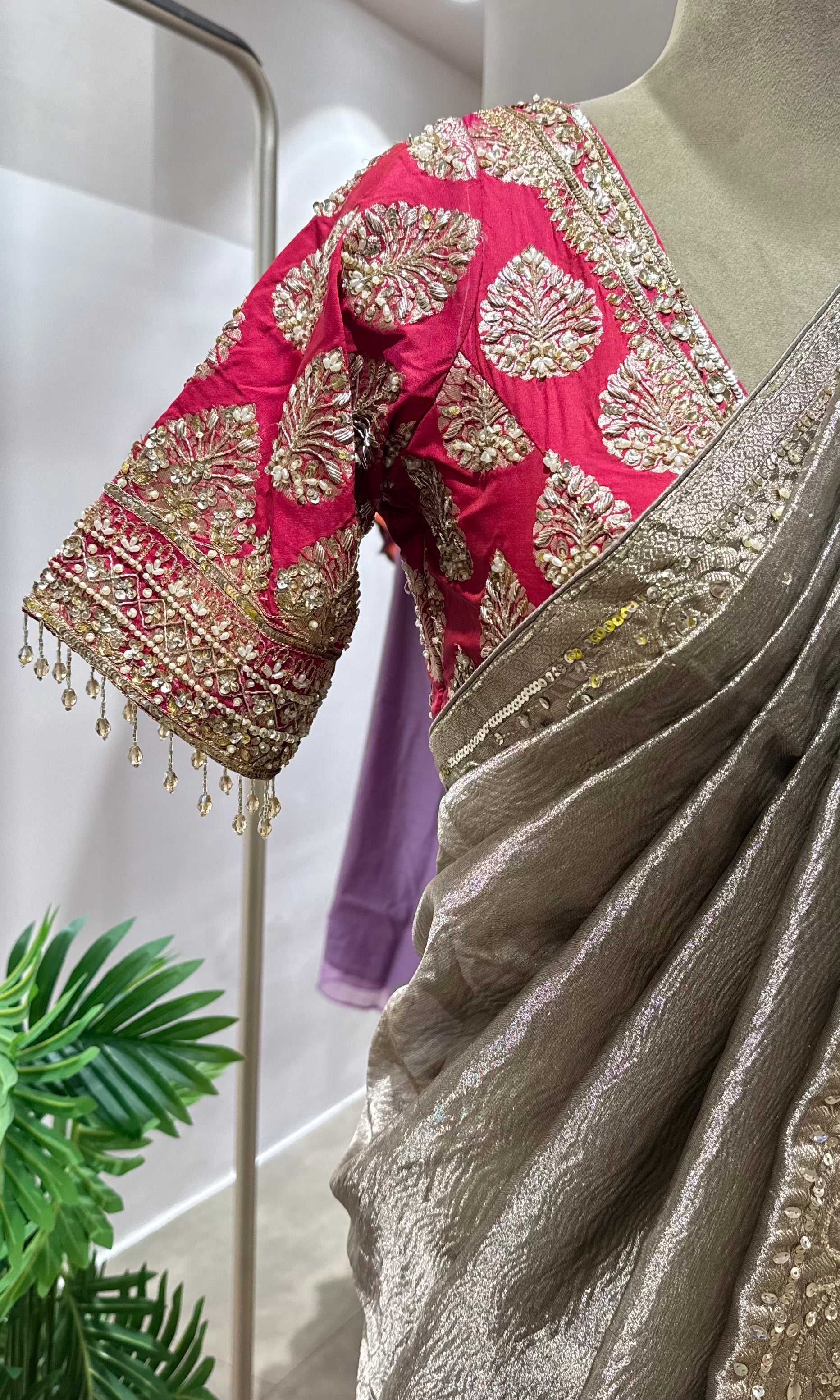 TISSUE GOLD BANARASI SAREE WITH BLOUSE