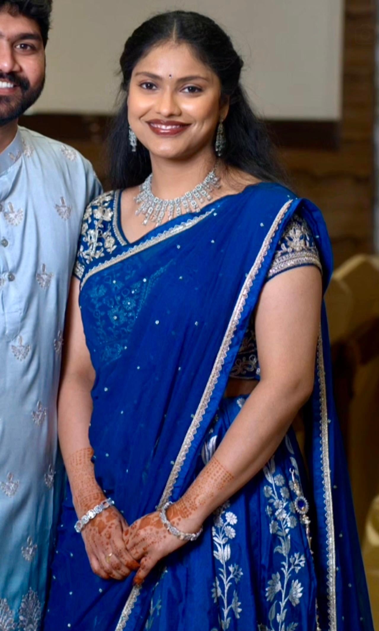 BLUE EMBROIDERED BANARASI lehenga