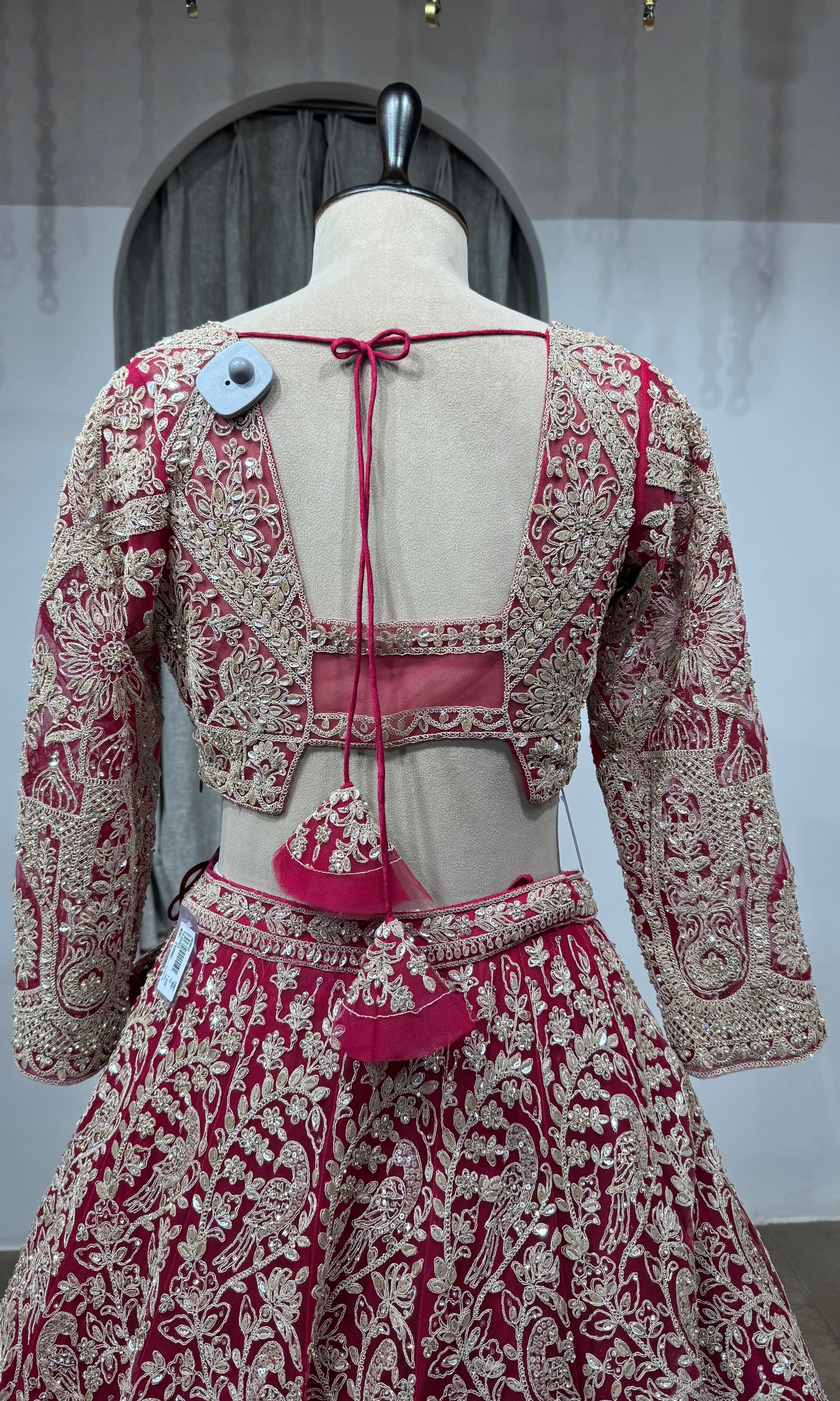 PINK Bridal Lehenga with Floral Embroidery