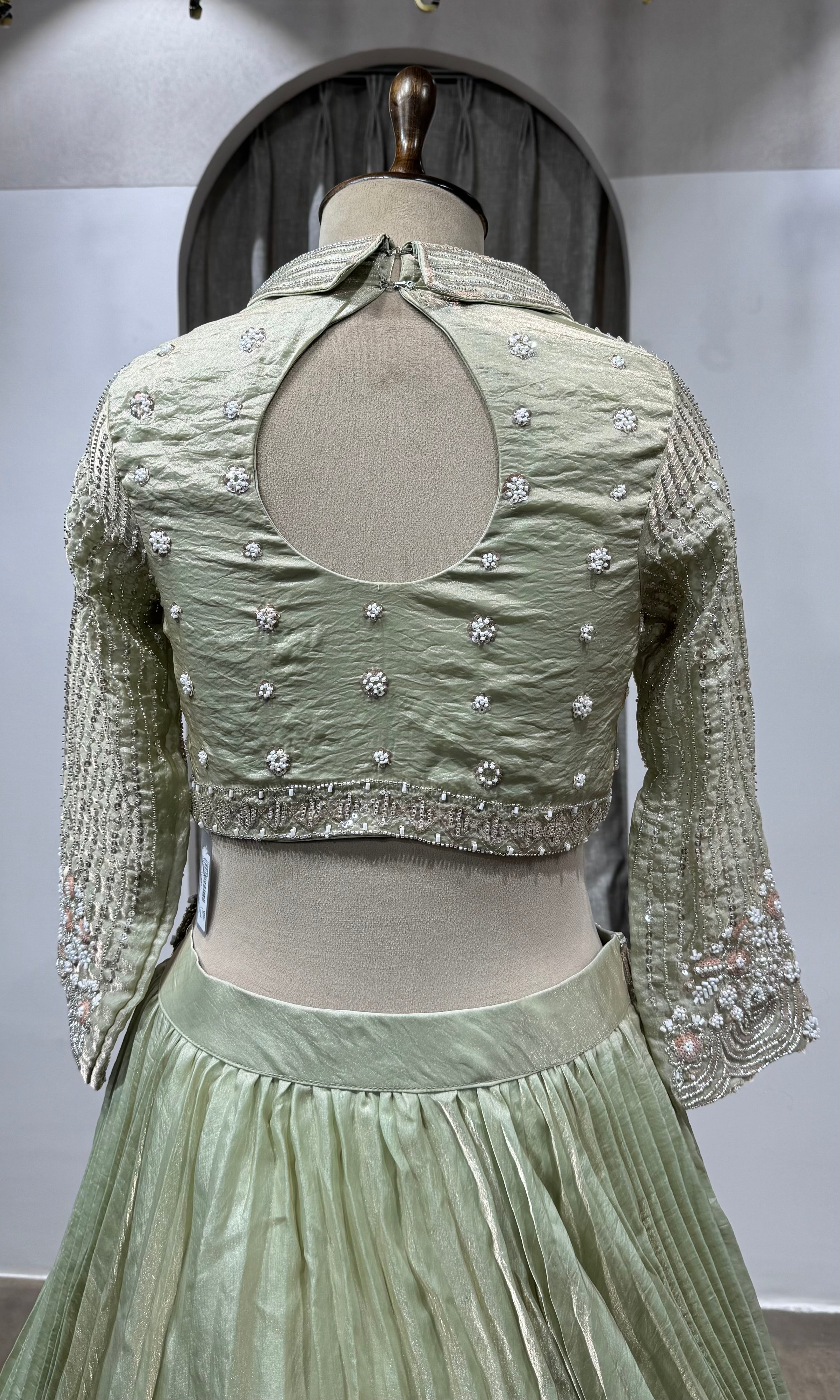 Light Green Embroidered Designer Lehenga Set