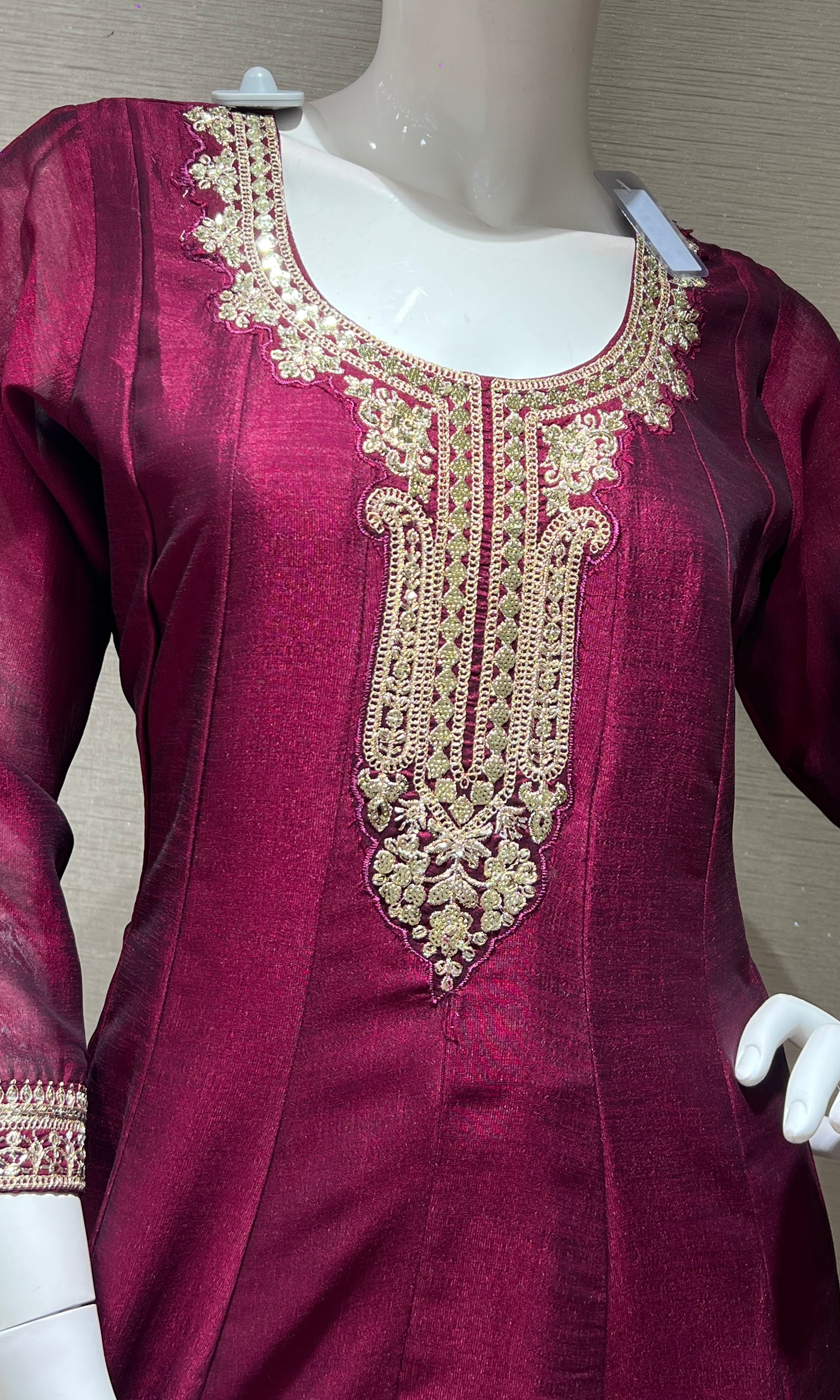 Wine gold Ethnic Anarkali kurta set