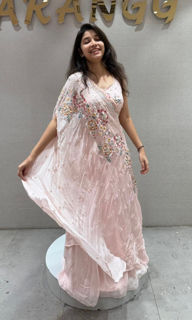 Ethereal Baby Pink Long Dress