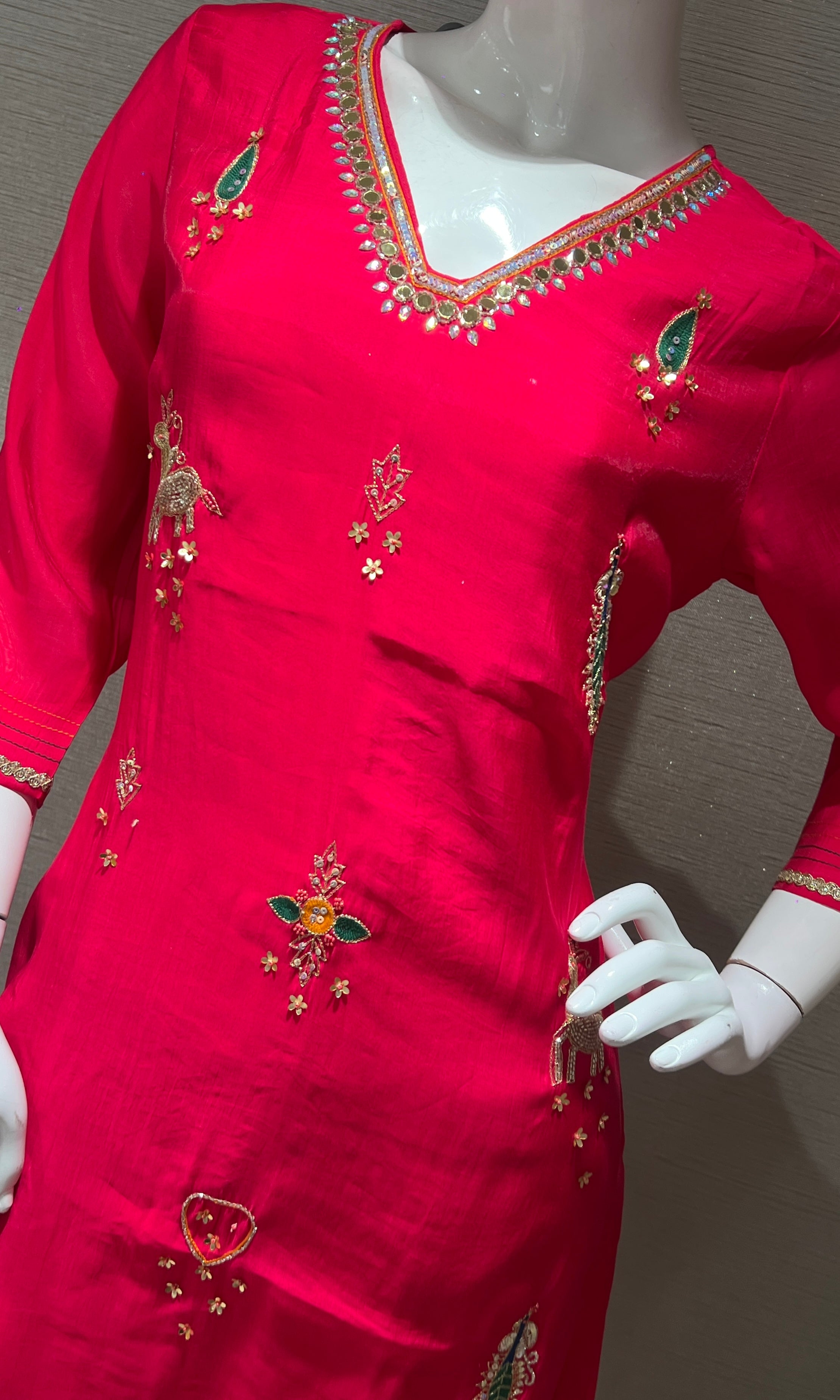 Rani pink kurta set