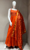 Orange EMBELLISHED ANARKALI LONG DRESS
