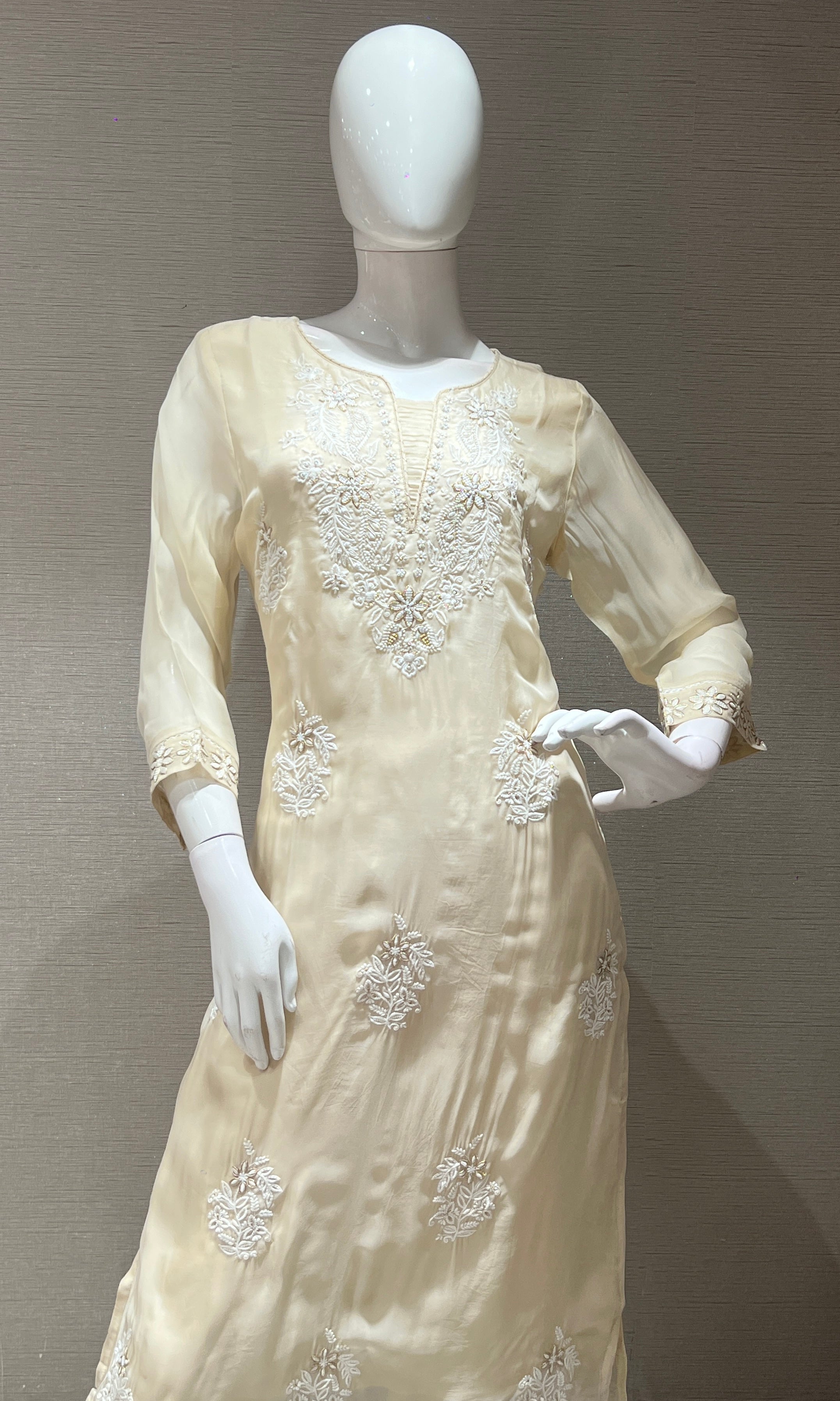 Ivory Embroidered KURTA SET