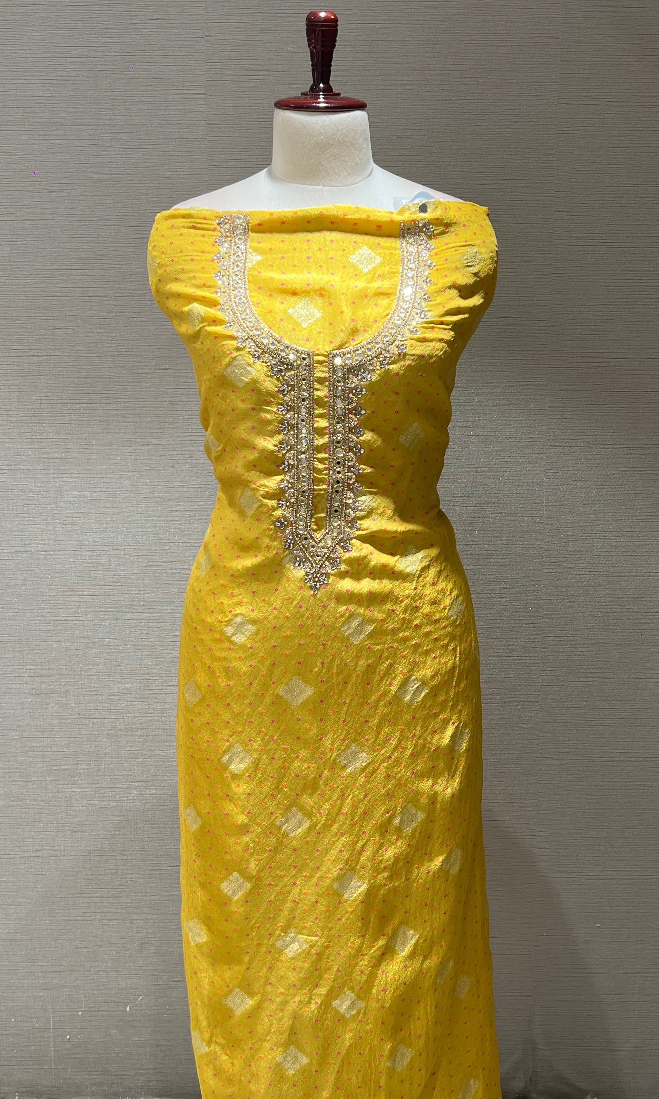 Yellow dress material (party wear)