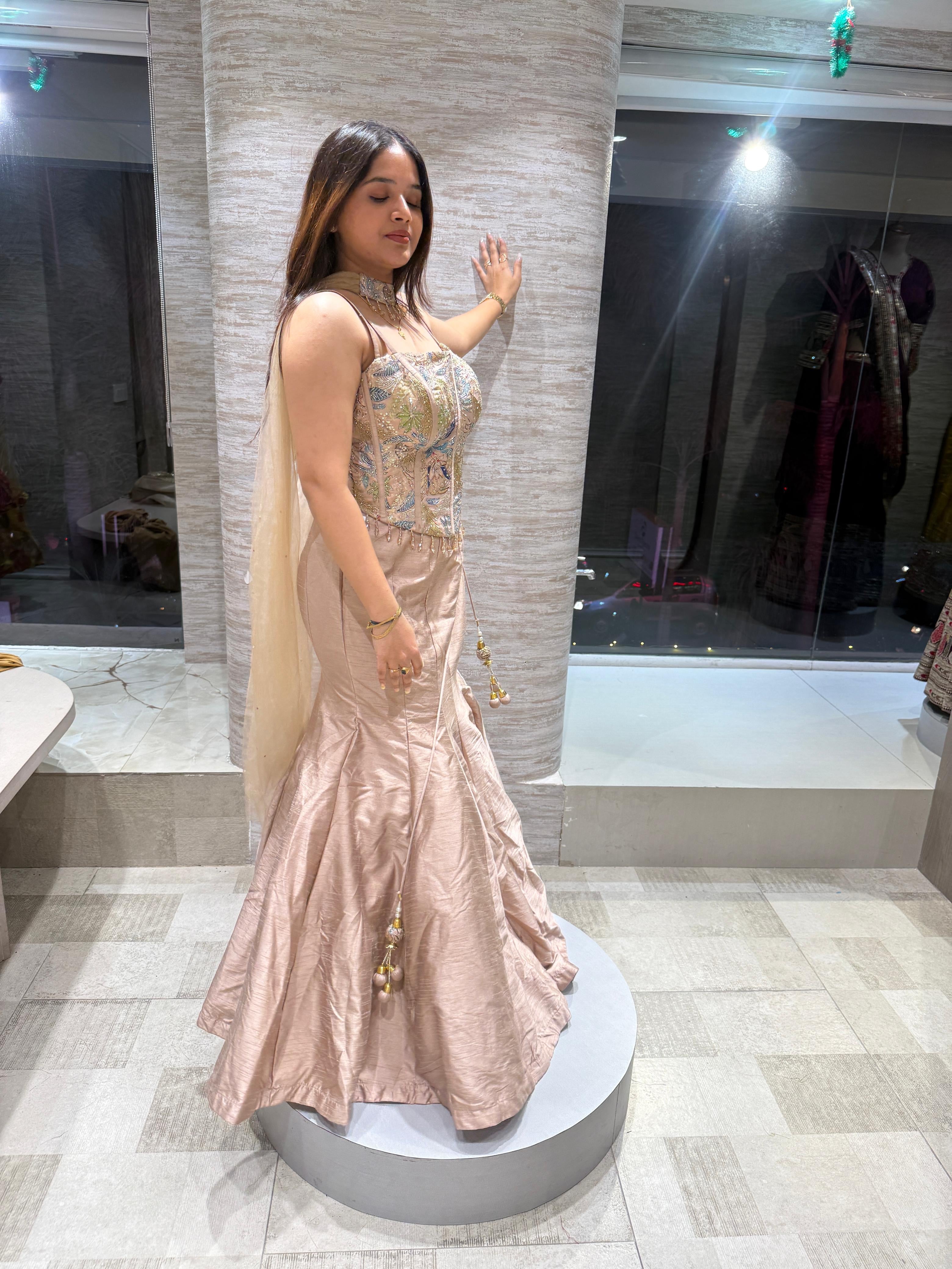 MERMAID LEHENGA WITH CORSET BLOUSE