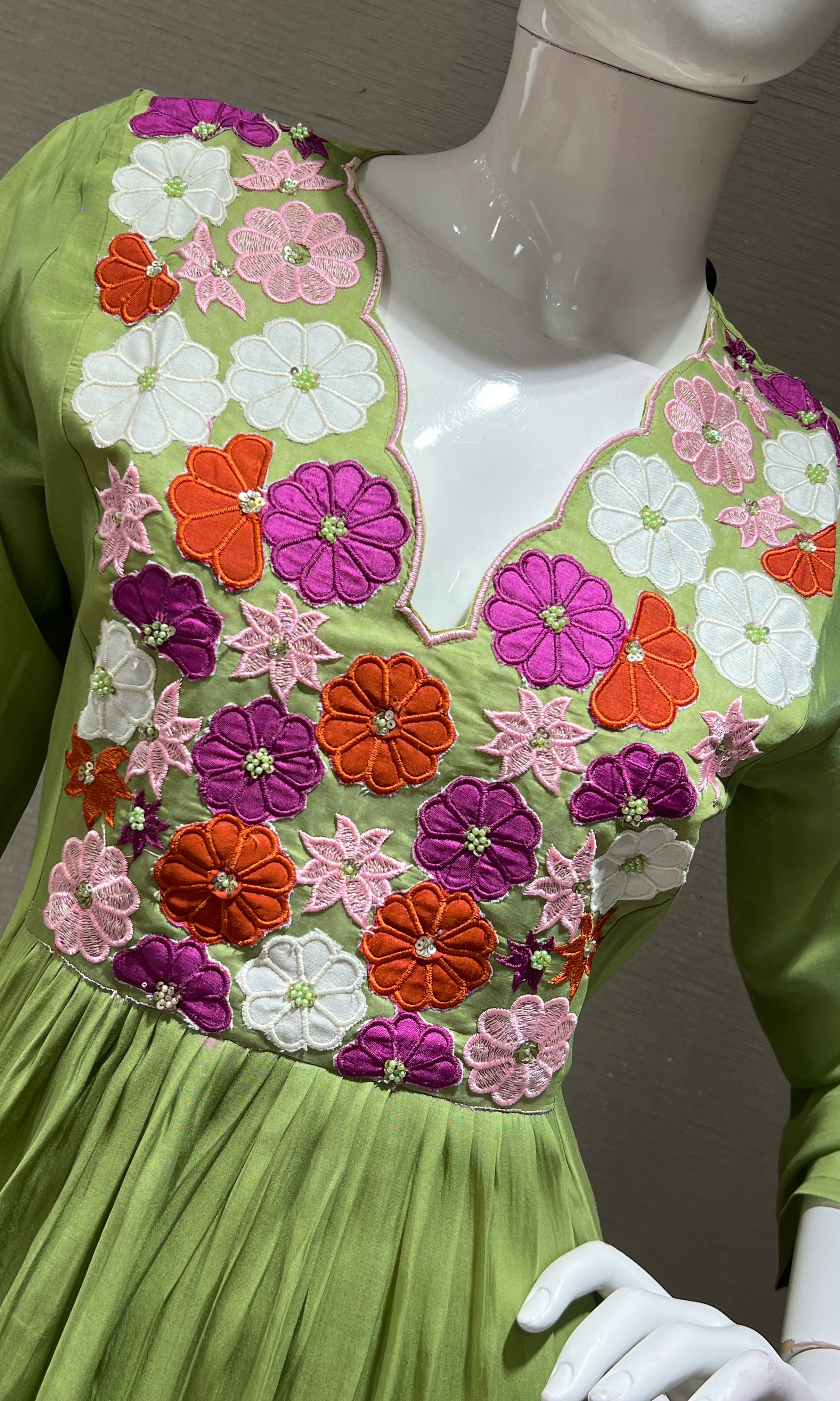 Green Floral KURTA SET