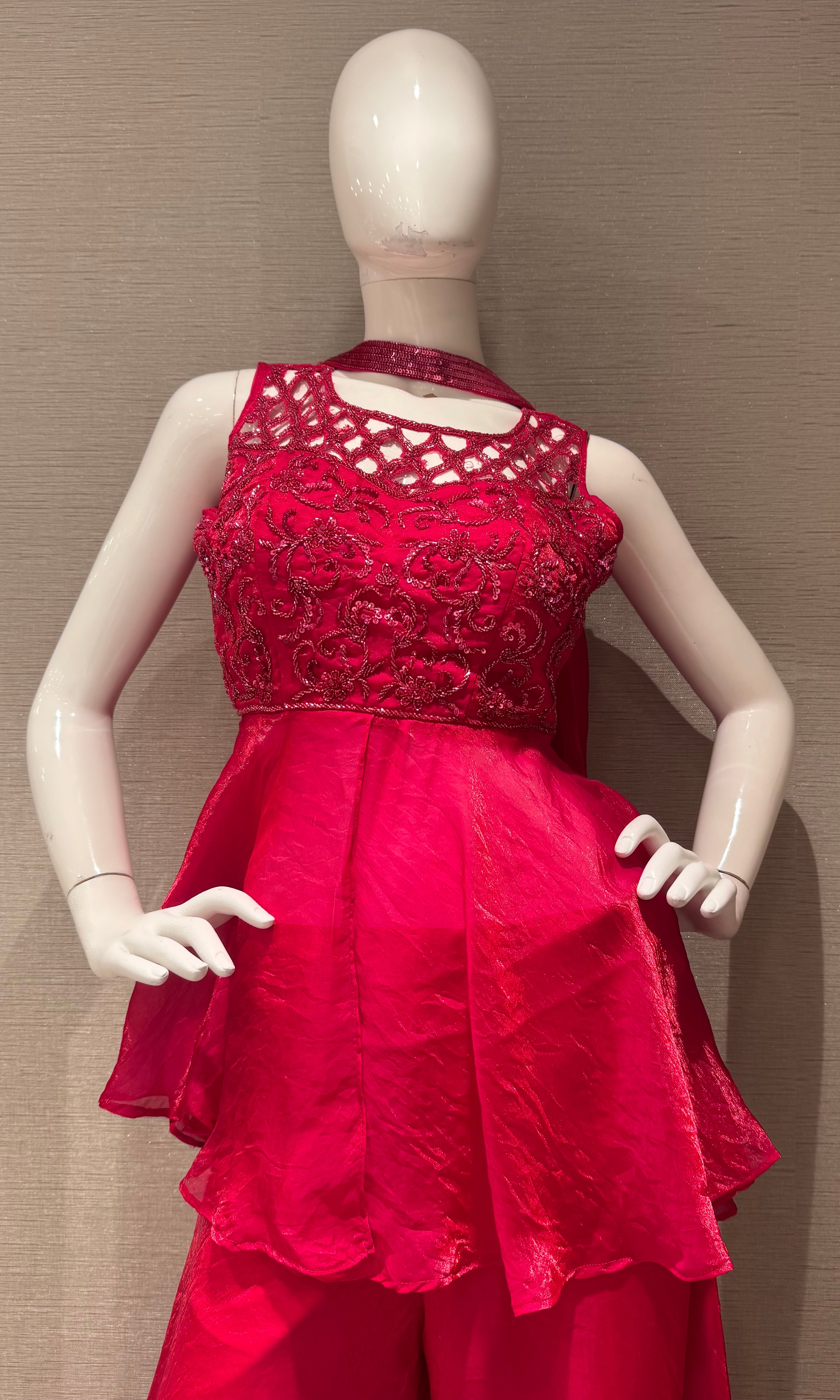 Bright Rani Embellished Peplum Palazzo set
