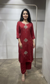 RED Ethnic Motif Kurta with Bottom