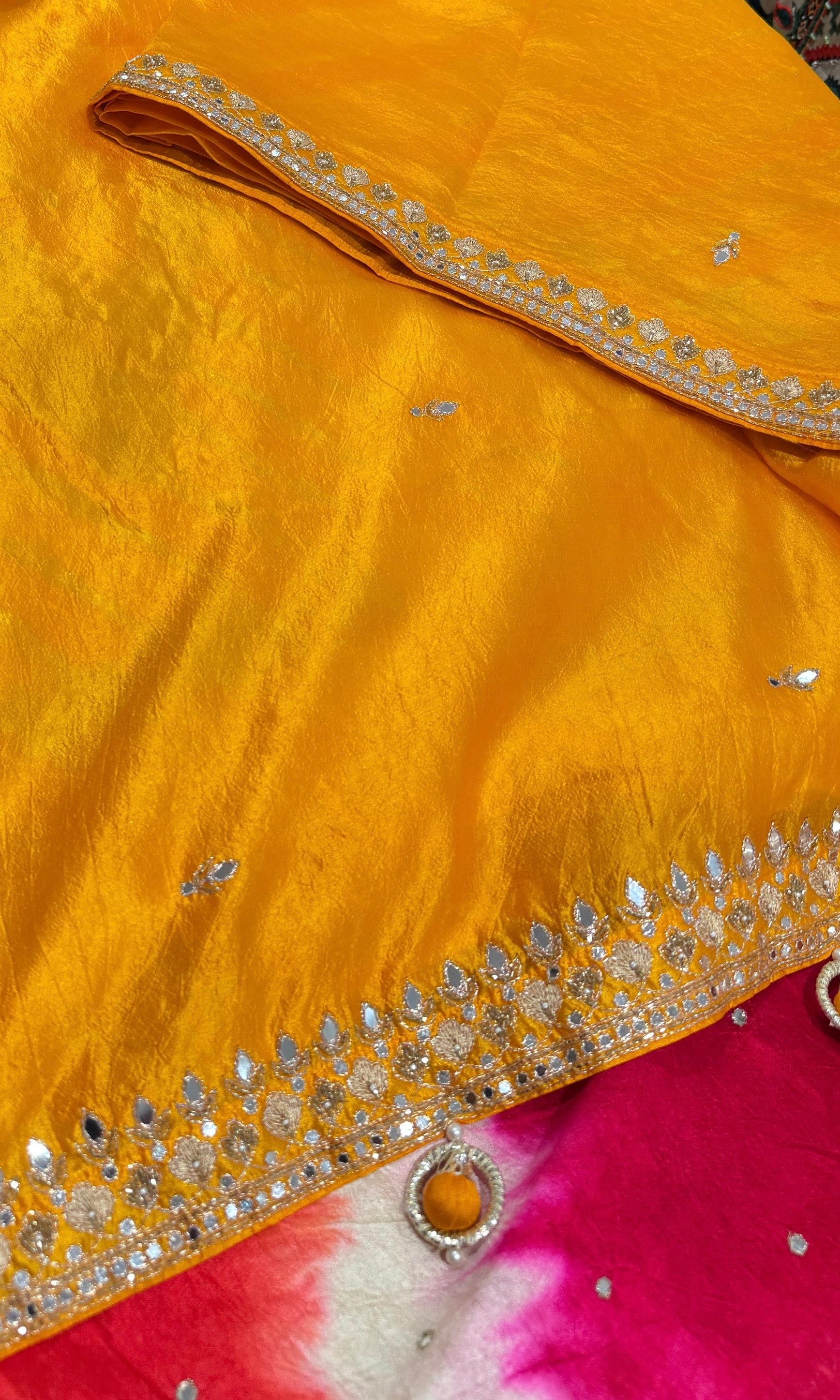 Yellow tussar silk saree